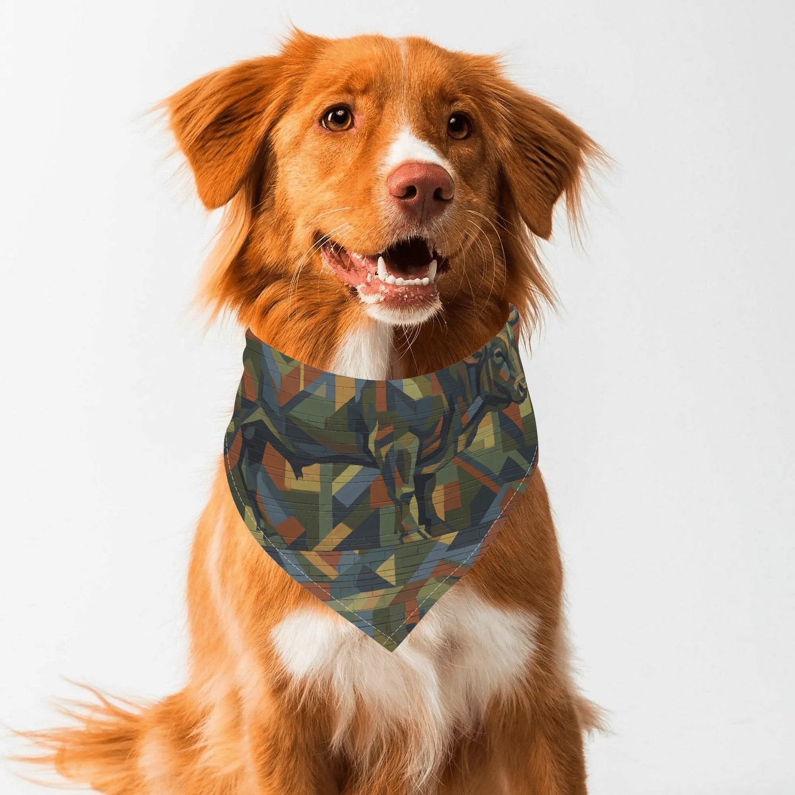 Pet Bandana | Adjustable Dog & Cat Triangle Bib | Zebellz Earthbound Taurus Camo Collection | Intuitive "Hidden Bull" Animal Scarf