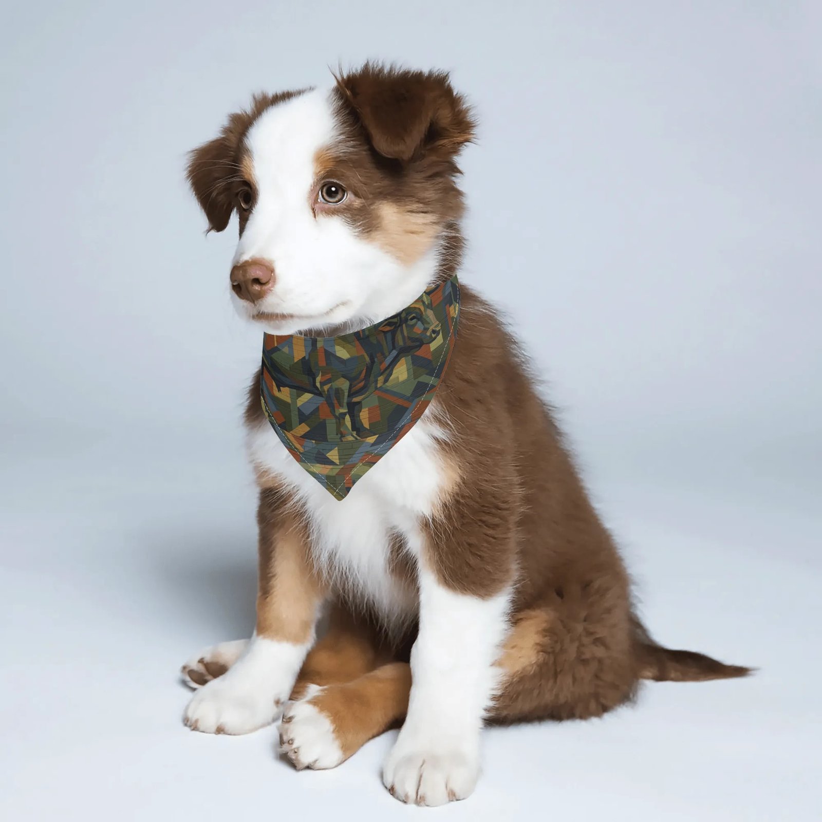 Pet Bandana | Adjustable Dog & Cat Triangle Bib | Zebellz Earthbound Taurus Camo Collection | Intuitive "Hidden Bull" Animal Scarf - Image 3