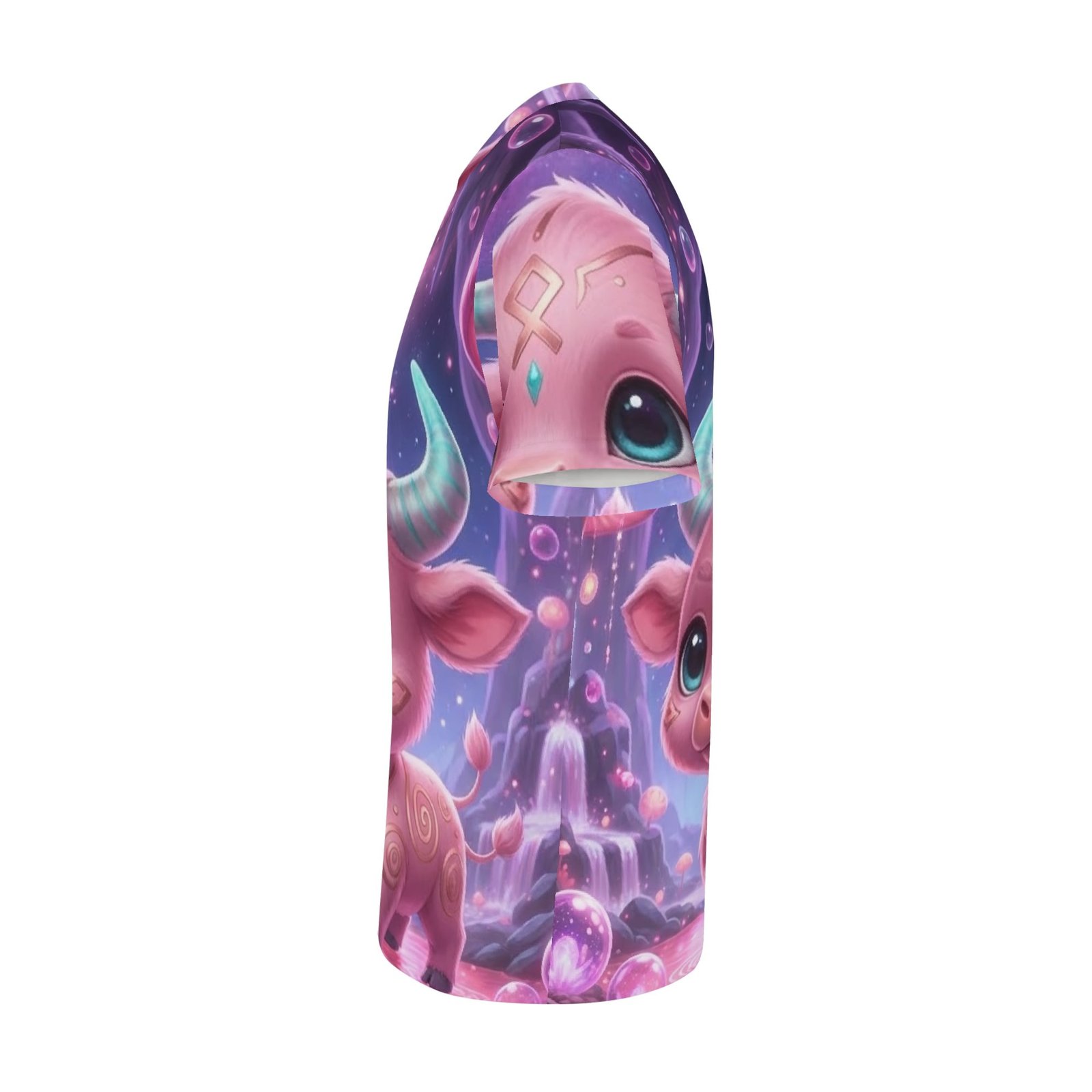 Junior Pajama Set | Children's Short Sleeve Shirt & Long Pants Loungewear | Zebellz Pink Luminous Taurus: "Baby Pink Bull" Collection | Premium 400g Weight | Sizes XS-XL - Image 6