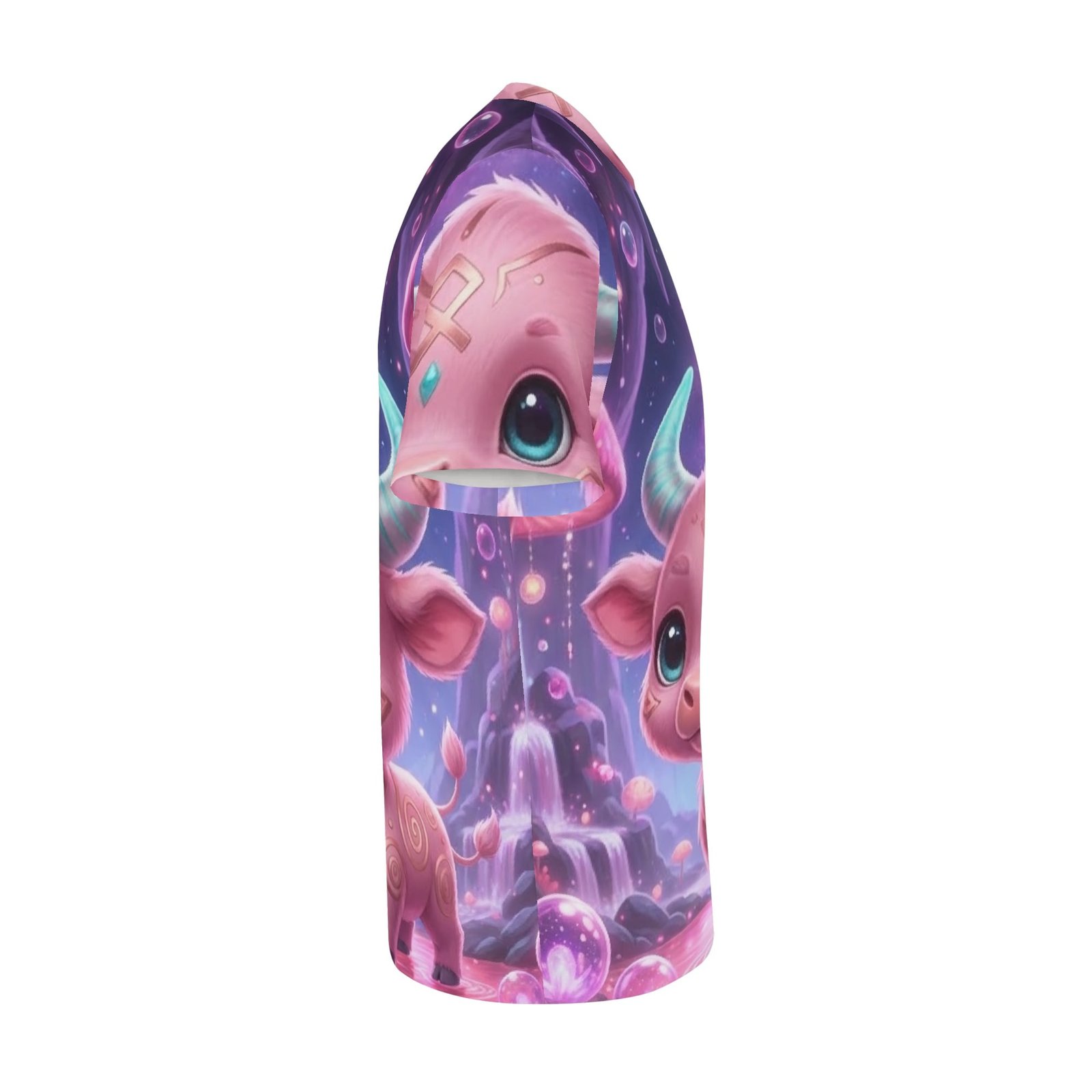 Junior Pajama Set | Children's Short Sleeve Shirt & Long Pants Loungewear | Zebellz Pink Luminous Taurus: "Baby Pink Bull" Collection | Premium 400g Weight | Sizes XS-XL - Image 7