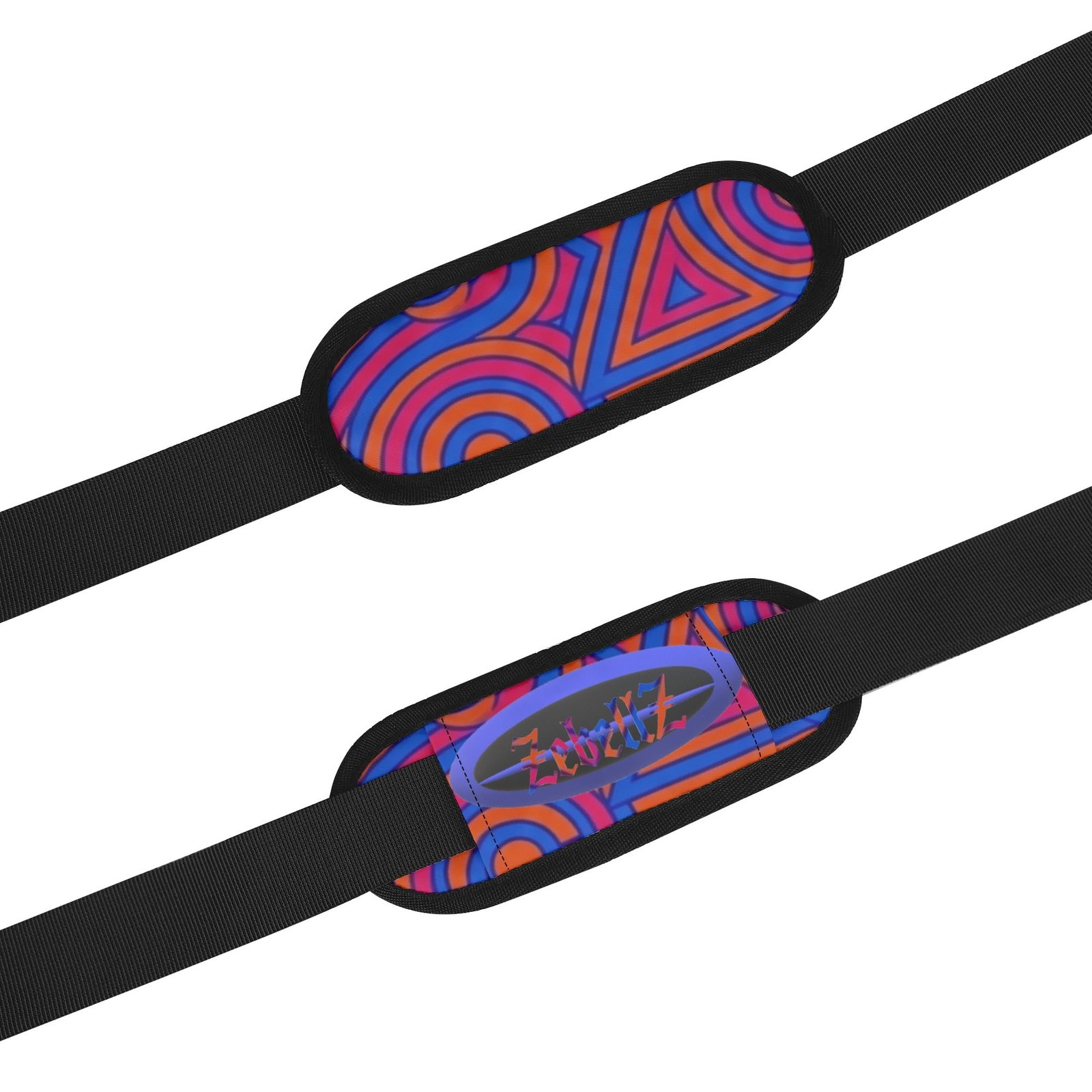 Zebellz Celestial Synergy: Solar Orbit Unisex AOP Sports Duffle Bag | Orange & Blue Geometric Gym Bag | 18" Travel Luggage with Shoe Compartment - Image 8