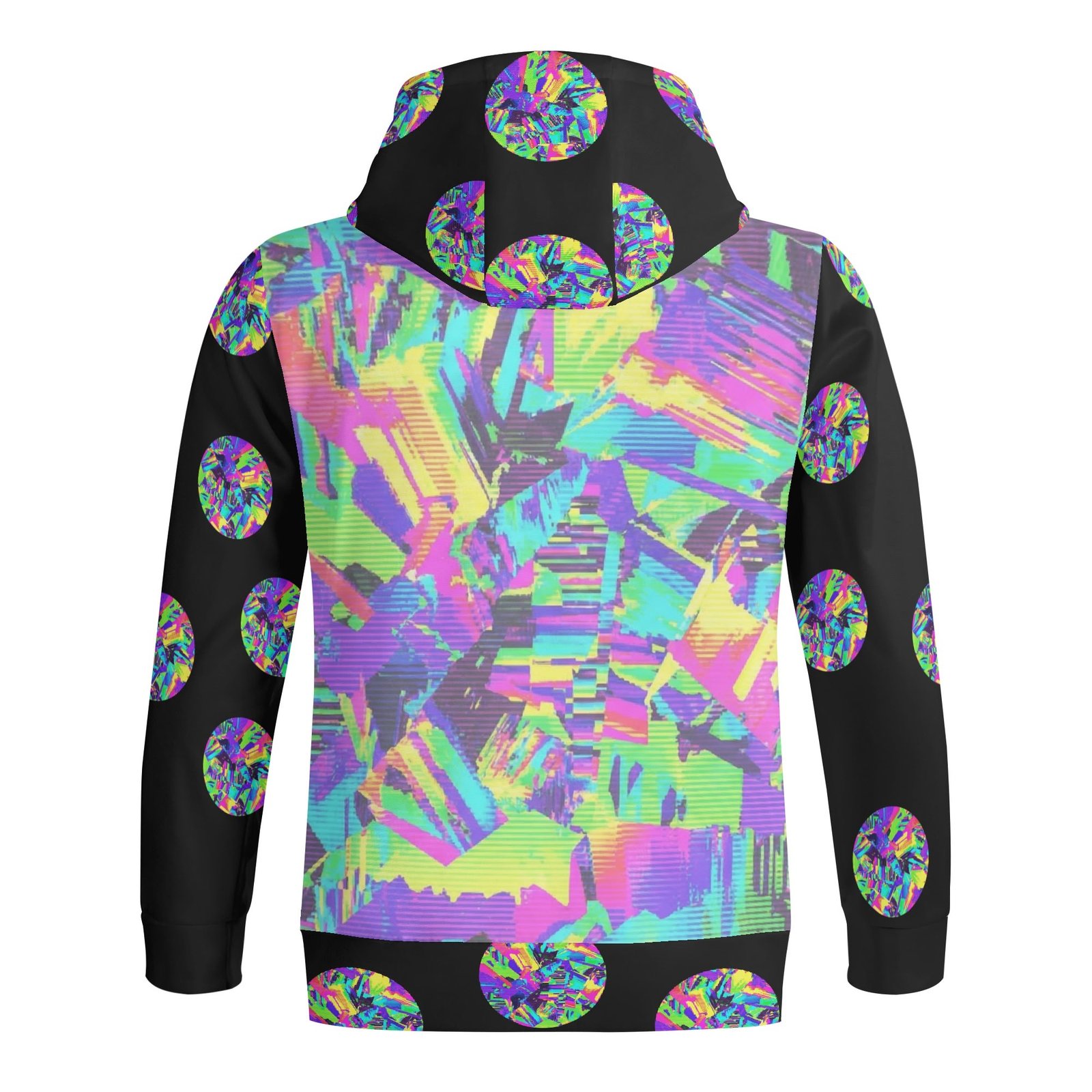 Zebellz Galactic Prism: Multi-Color Spectrum Adult Full Zip Turtleneck Hoodie | High Collar Streetwear | Premium Cotton Blend | S-5XL - Image 2