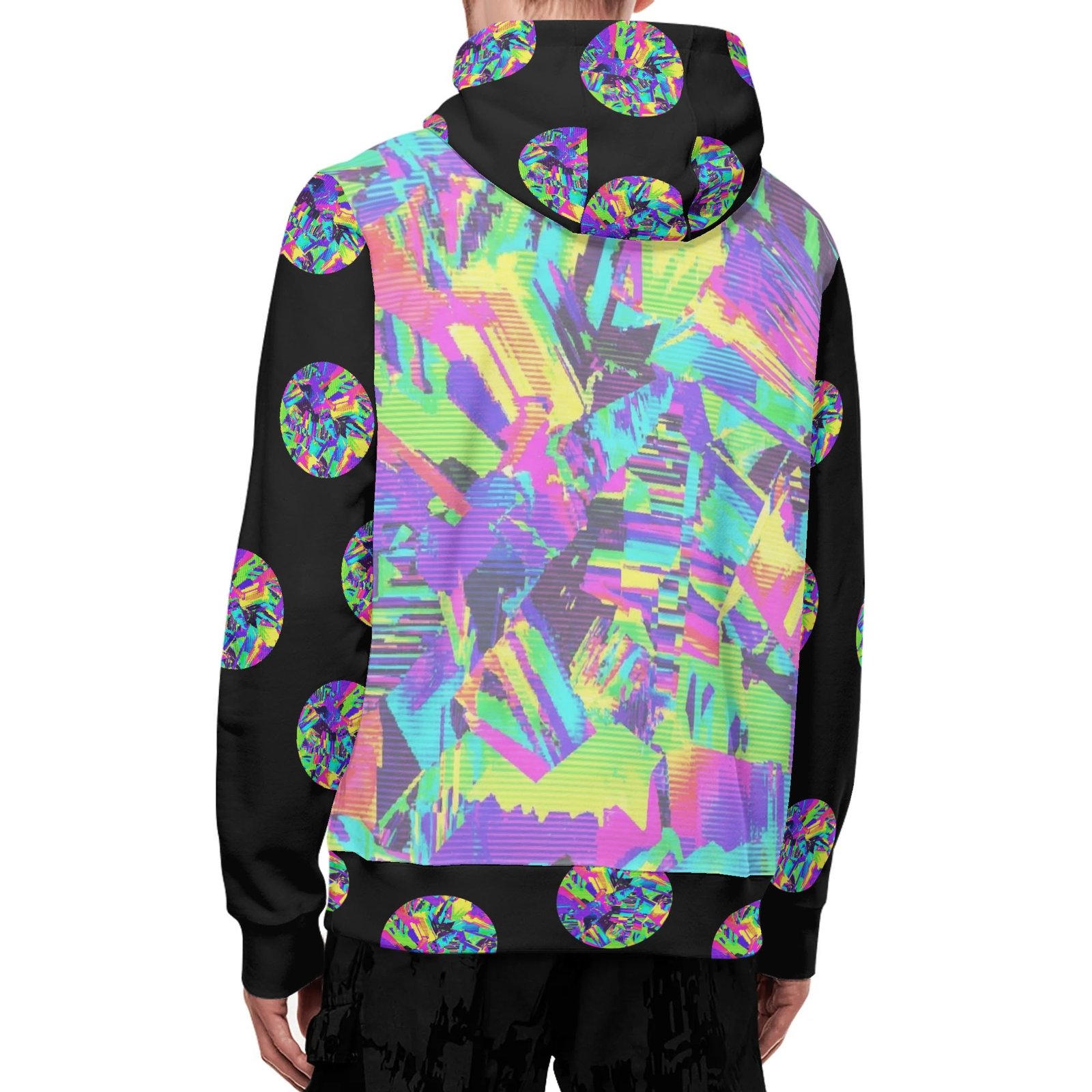 Zebellz Galactic Prism: Multi-Color Spectrum Adult Full Zip Turtleneck Hoodie | High Collar Streetwear | Premium Cotton Blend | S-5XL - Image 4