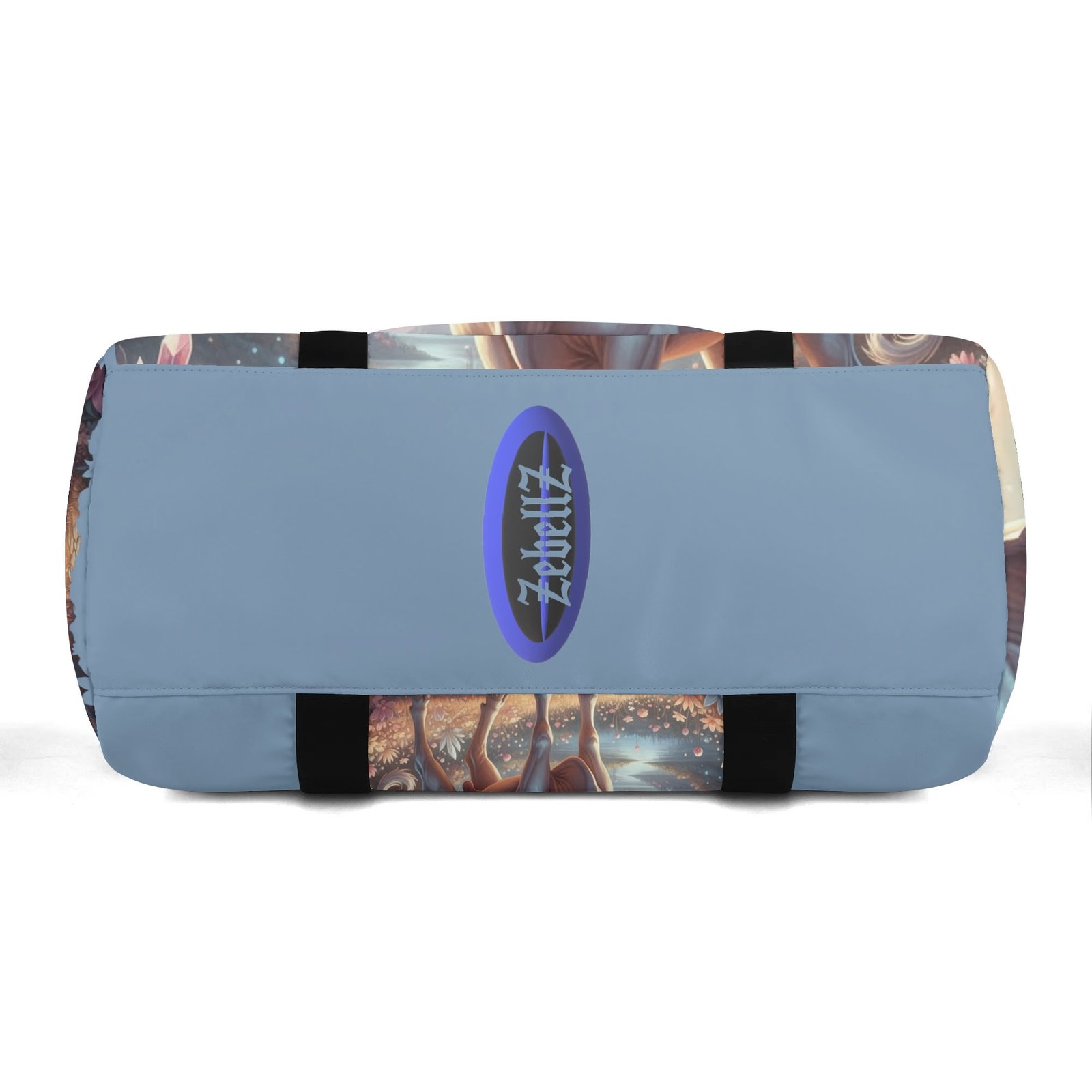 Zebellz White Luminous Taurus: Lady Bull Signature Sports Gym Bag & Travel Duffle | Unisex Large Tote with Shoe Compartment | Premium Flannel Twill & PU | 18" Travel Luggage - Image 7