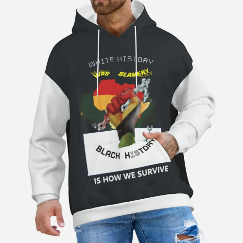 White Black Statement Hoodie