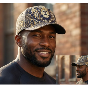 Zebellz "Golden Lion" Geometric Mosaic Baseball Cap Unisex Peaked Cap