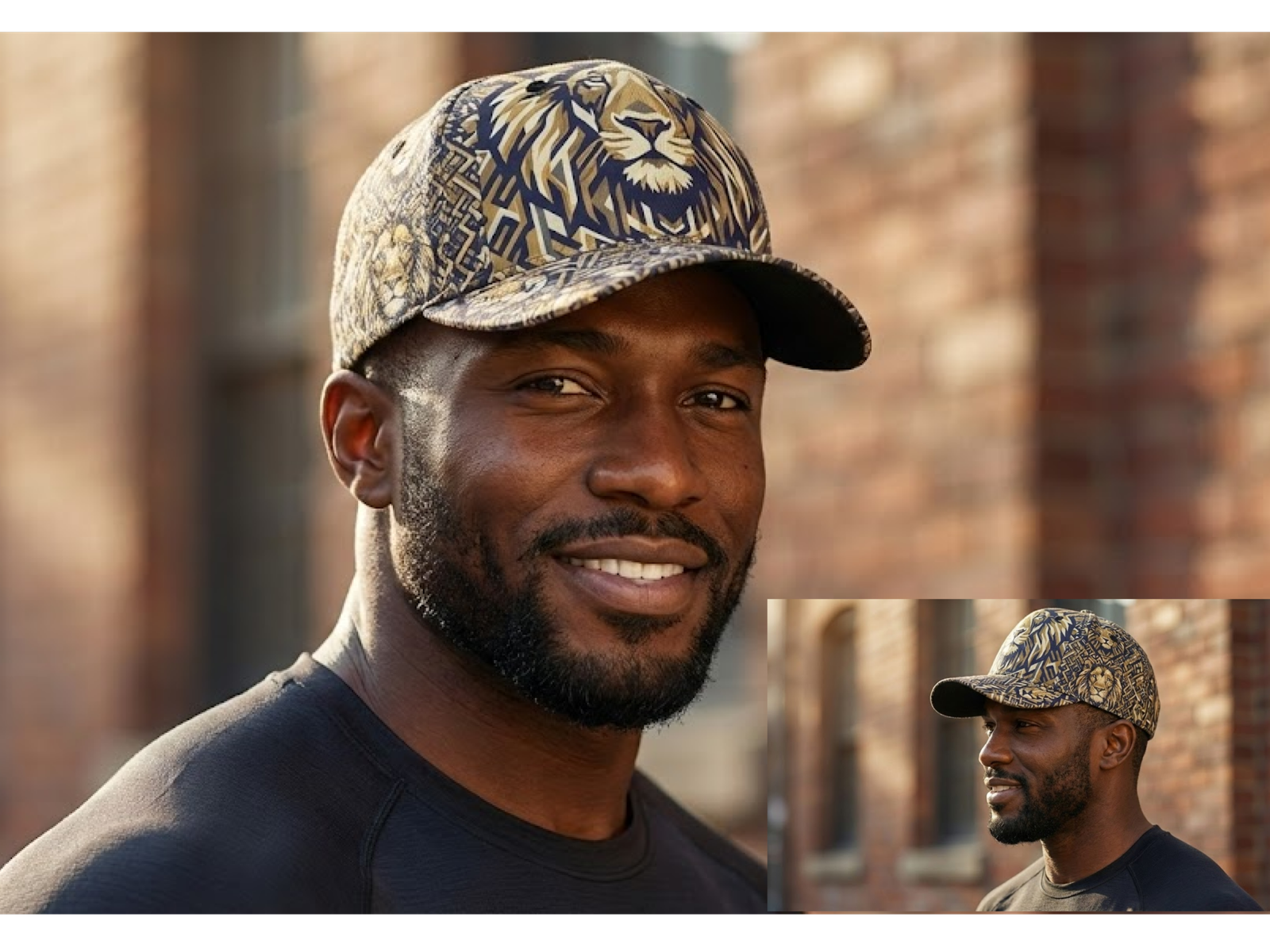 Zebellz "Golden Lion" Geometric Mosaic Baseball Cap Unisex Peaked Cap