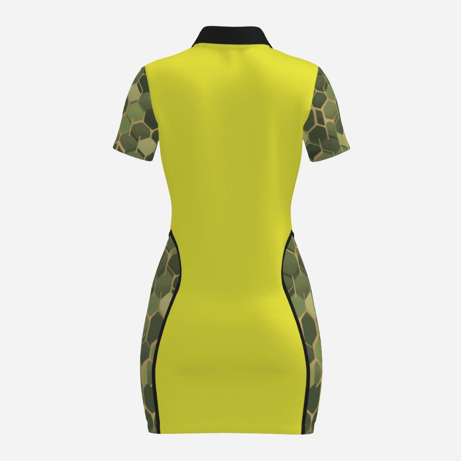 Print Women's Polo Collar Dress - Image 3