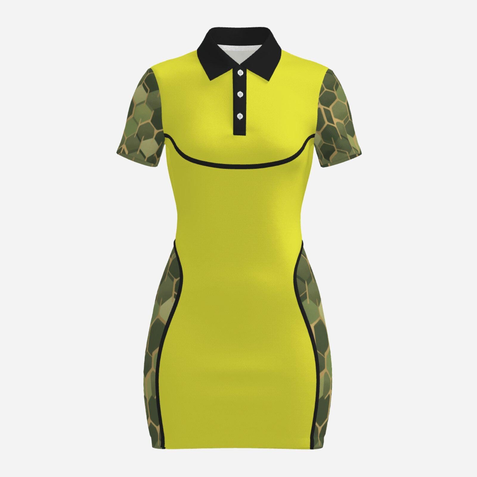 Print Women's Polo Collar Dress - Image 2