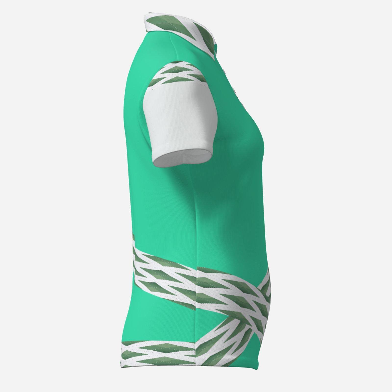 Women Polo Shirt Soft Fit-White Button Zebellz Mint Galaxy Collection - Image 4