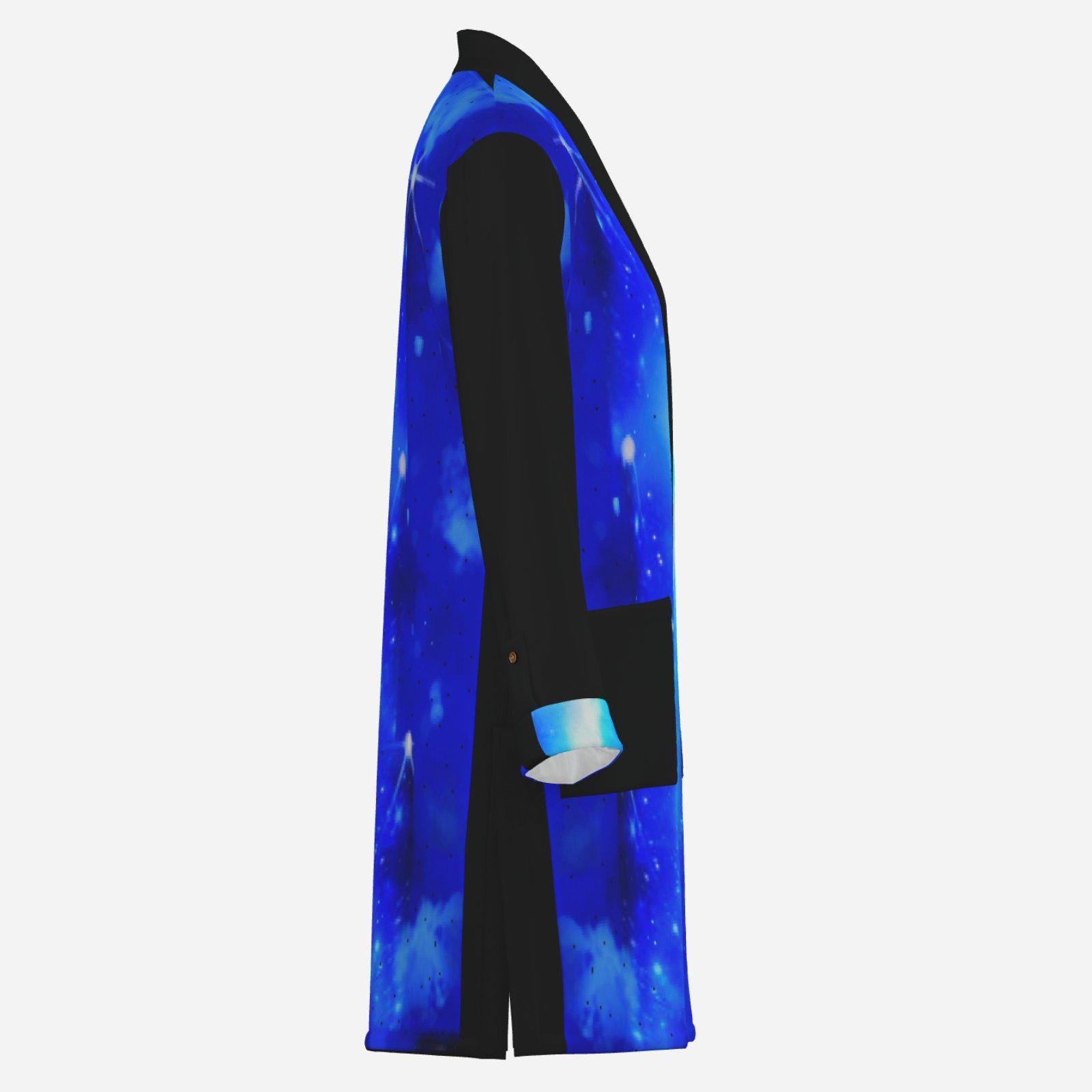 Women's Open Front Long Cardigan Lightweight Star Galaxy Print - Image 5