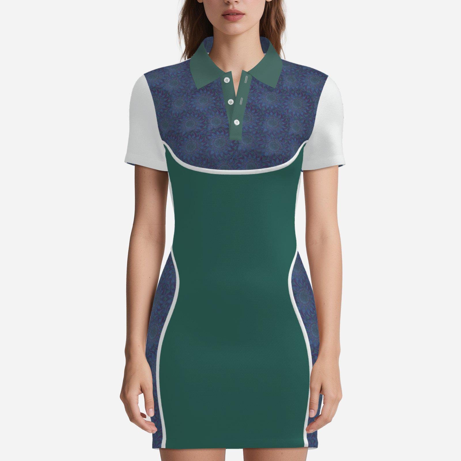 Women's Polo Collar Dress Zebellz Design