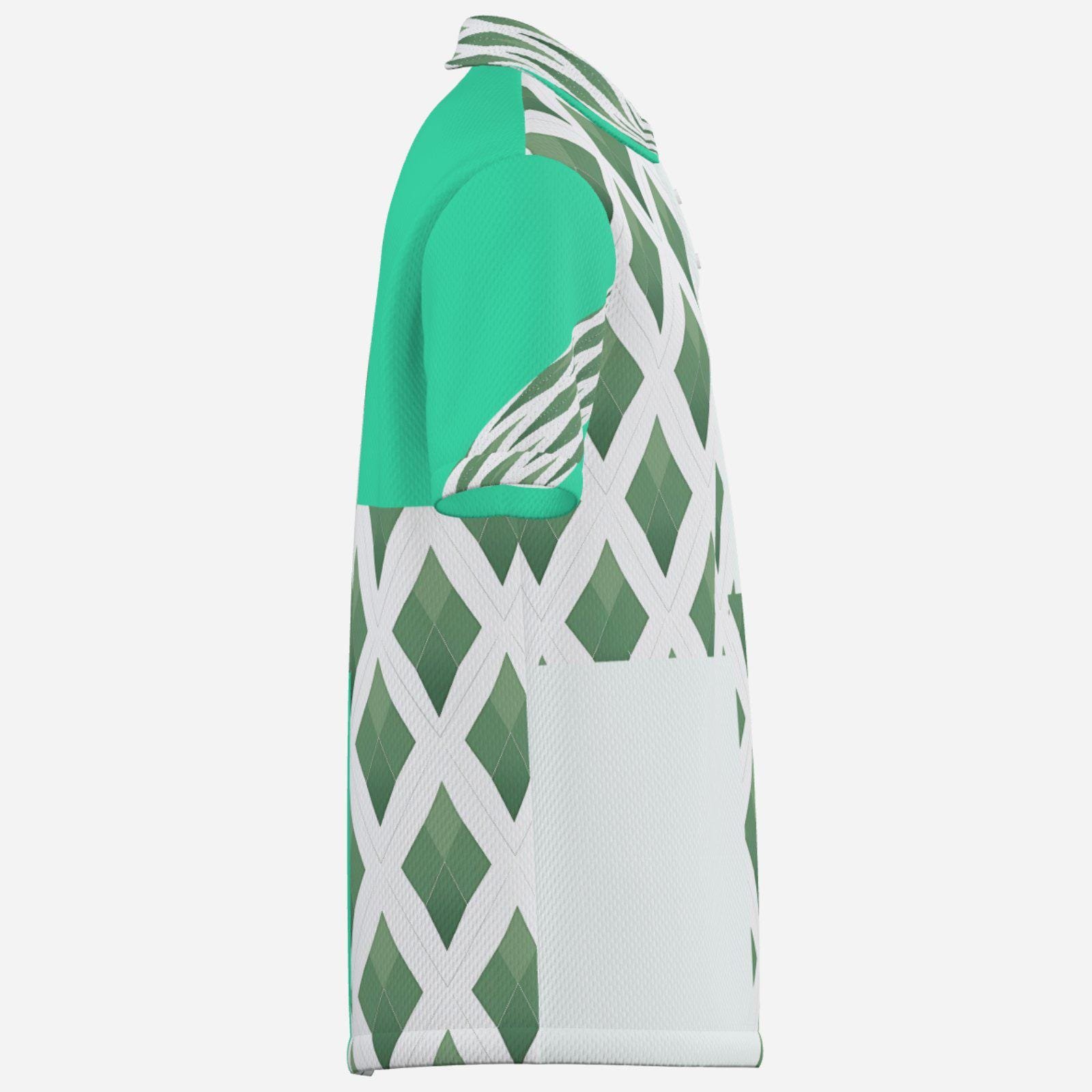 Men Polo Shirt Golf Jersey-Mi Tong Mesh Zebellz Mint Galaxy Collection - Image 4