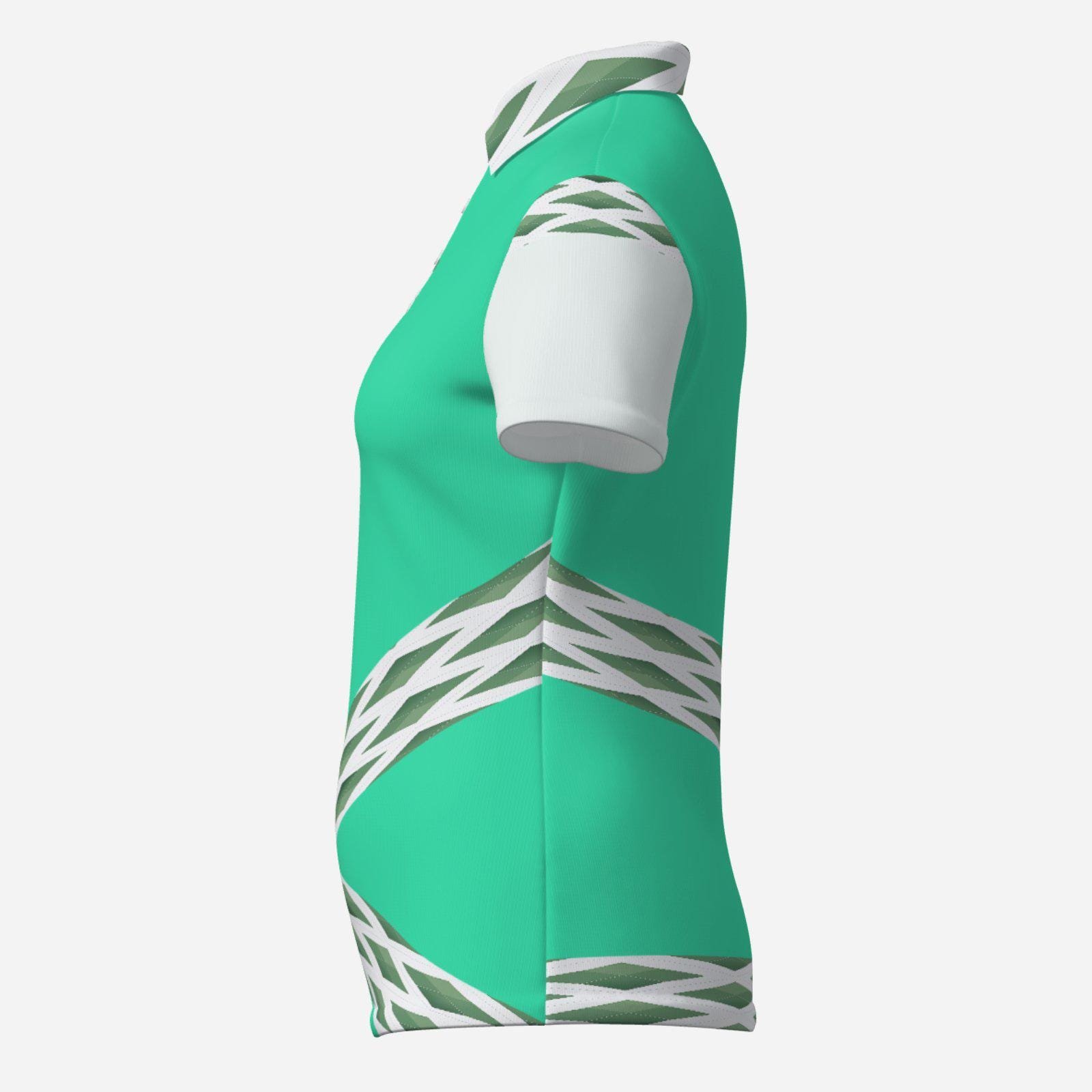 Women Polo Shirt Soft Fit-White Button Zebellz Mint Galaxy Collection - Image 3