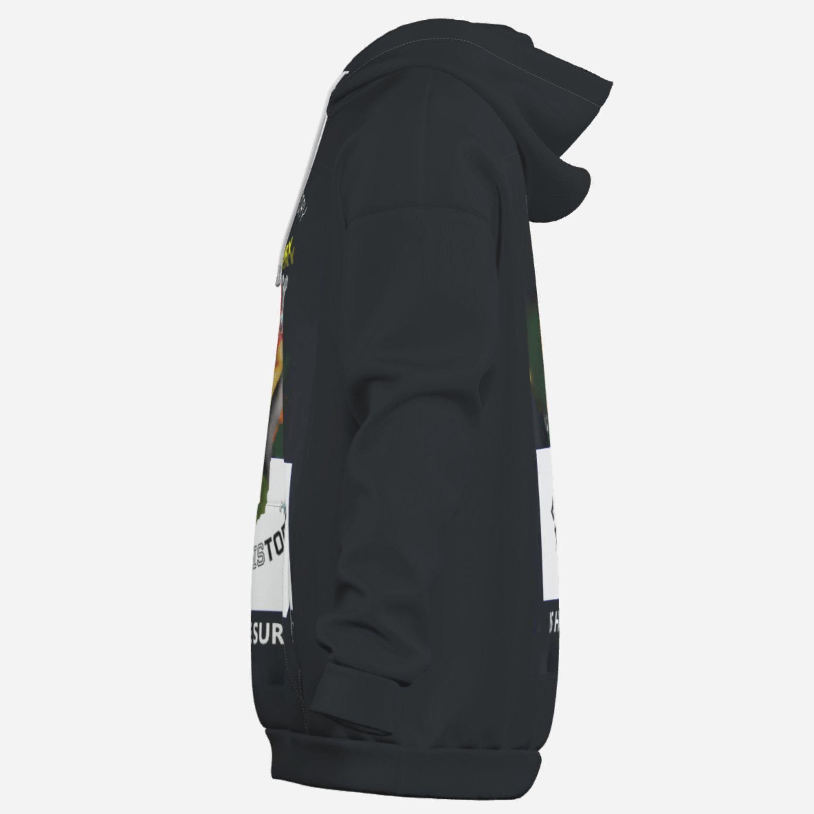Men's Hoodie with Pocket ZEBELLZ Design Black Statement Hoodie - Image 10