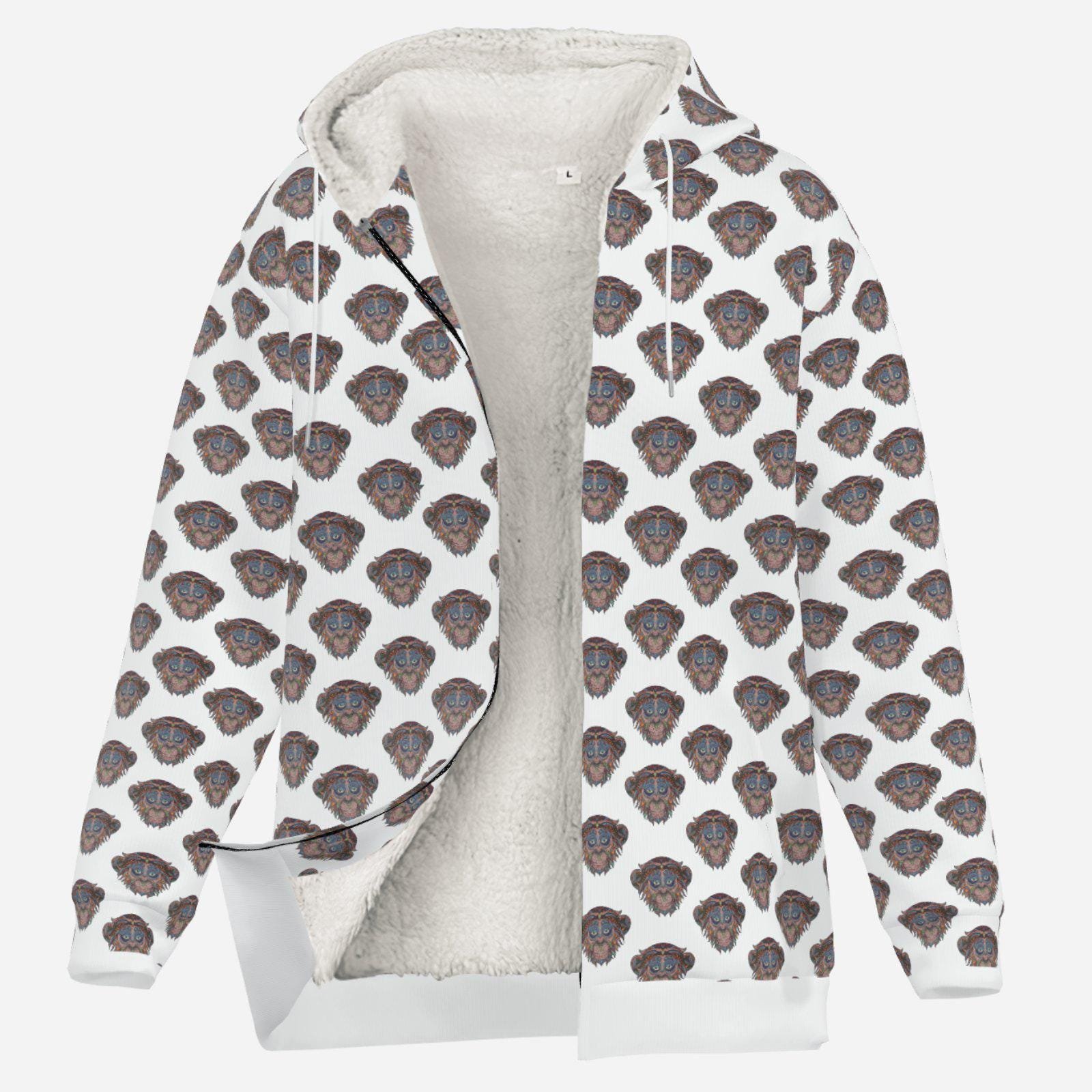 Thicken Fleece Full-Zip Hoodie Zebellz Collection: Zodiac Monkey