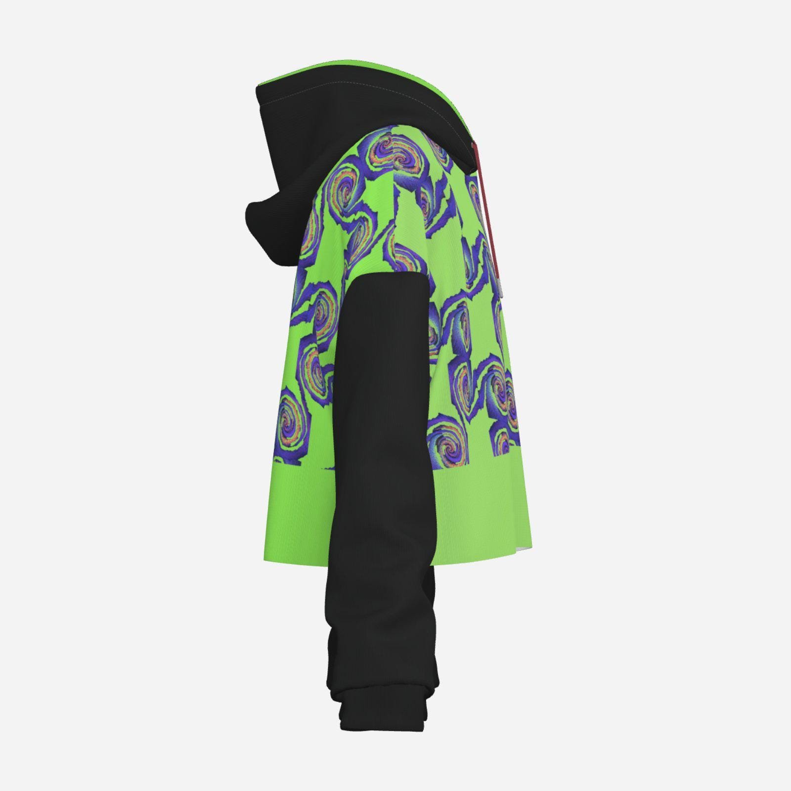 High-Elastic Crop Top Hoodie | Zebellz Black Hole Collection - Image 10