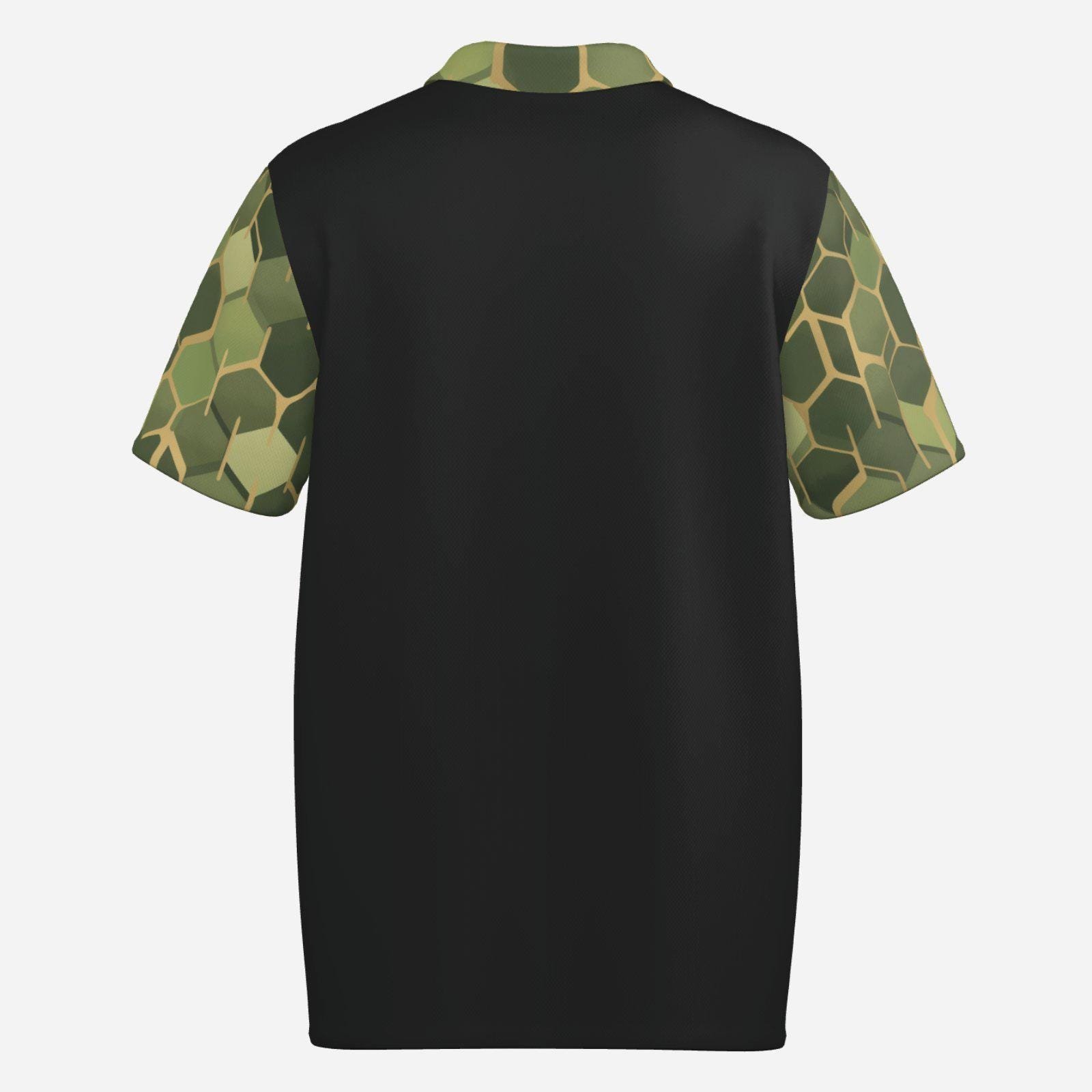 Men's Polo Shirt Soft & Quick Dry ZEBELLZ Design: Dark-Green Planets - Image 2