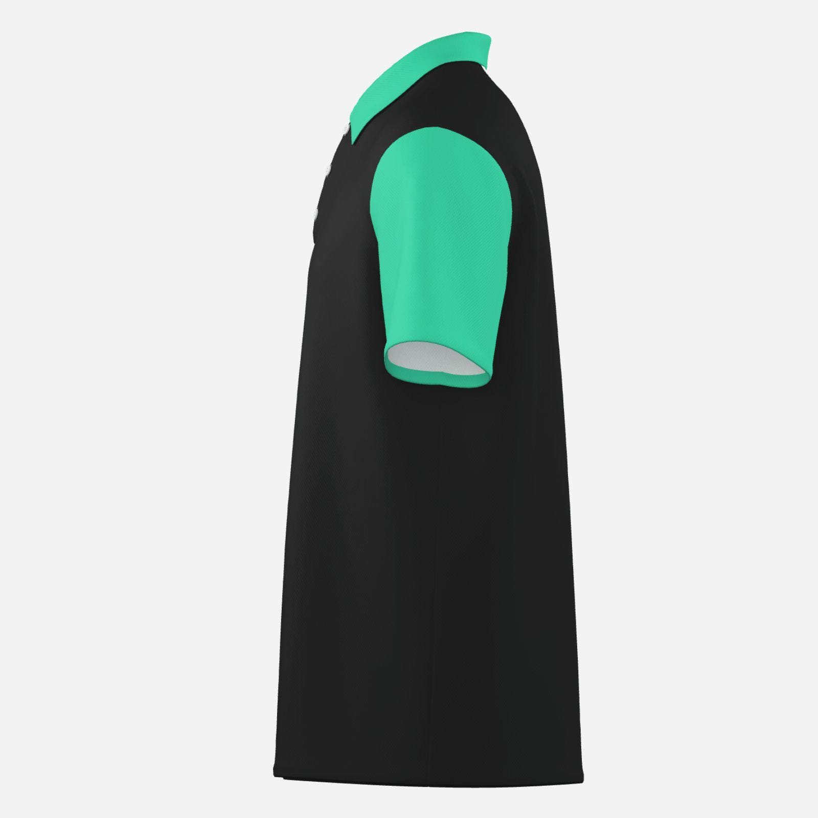 Men's Polo Shirt Soft & Quick Dry ZEBELLZ Design: Black-Mint - Image 3