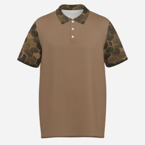 Men's Polo Shirt Soft & Quick Dry ZEBELLZ Design: Brown Planets