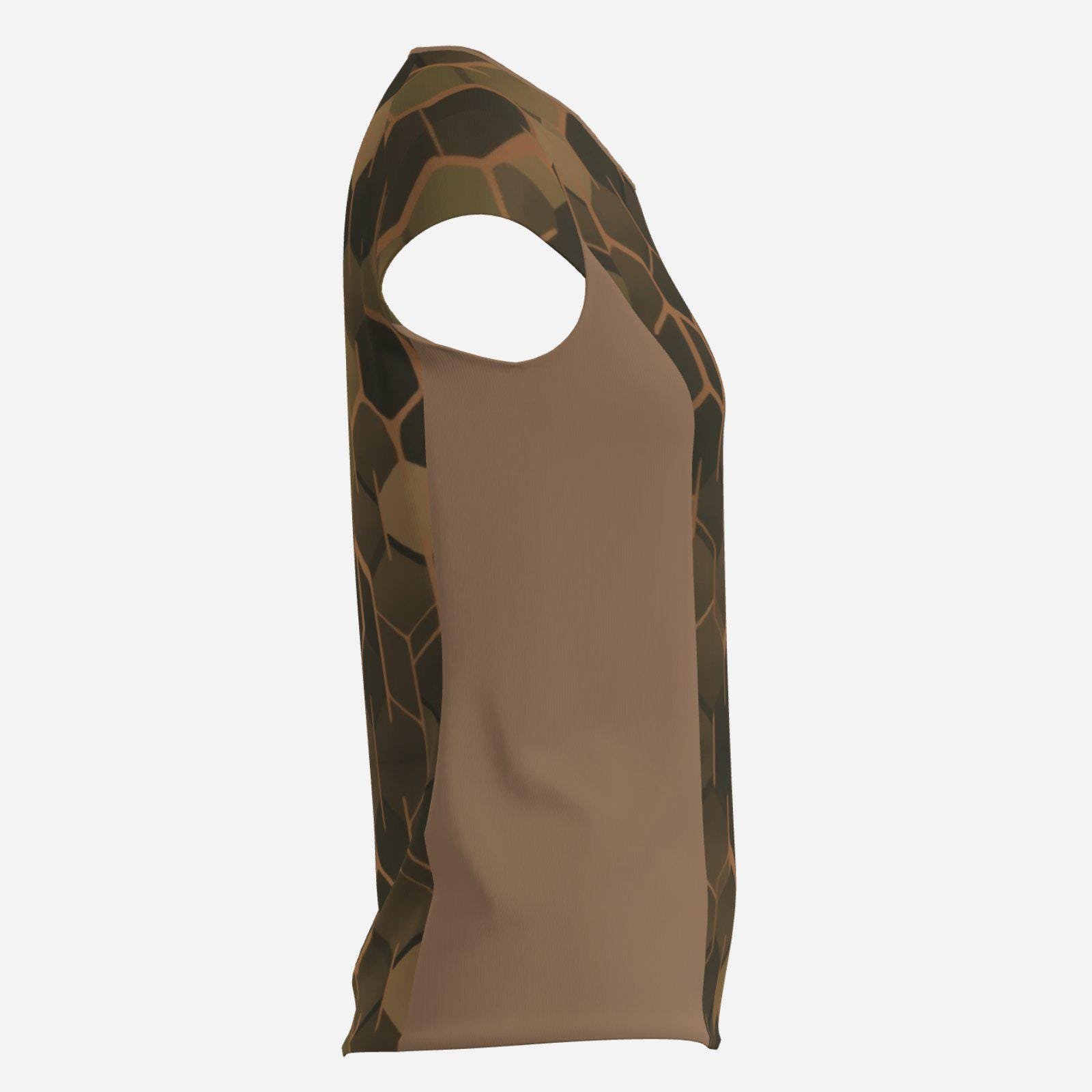 Workout T-Shirt Half Open Sleeve Cooling Quick Dry ZEBELLZ Design: Green Planet UPF50+ - Image 6