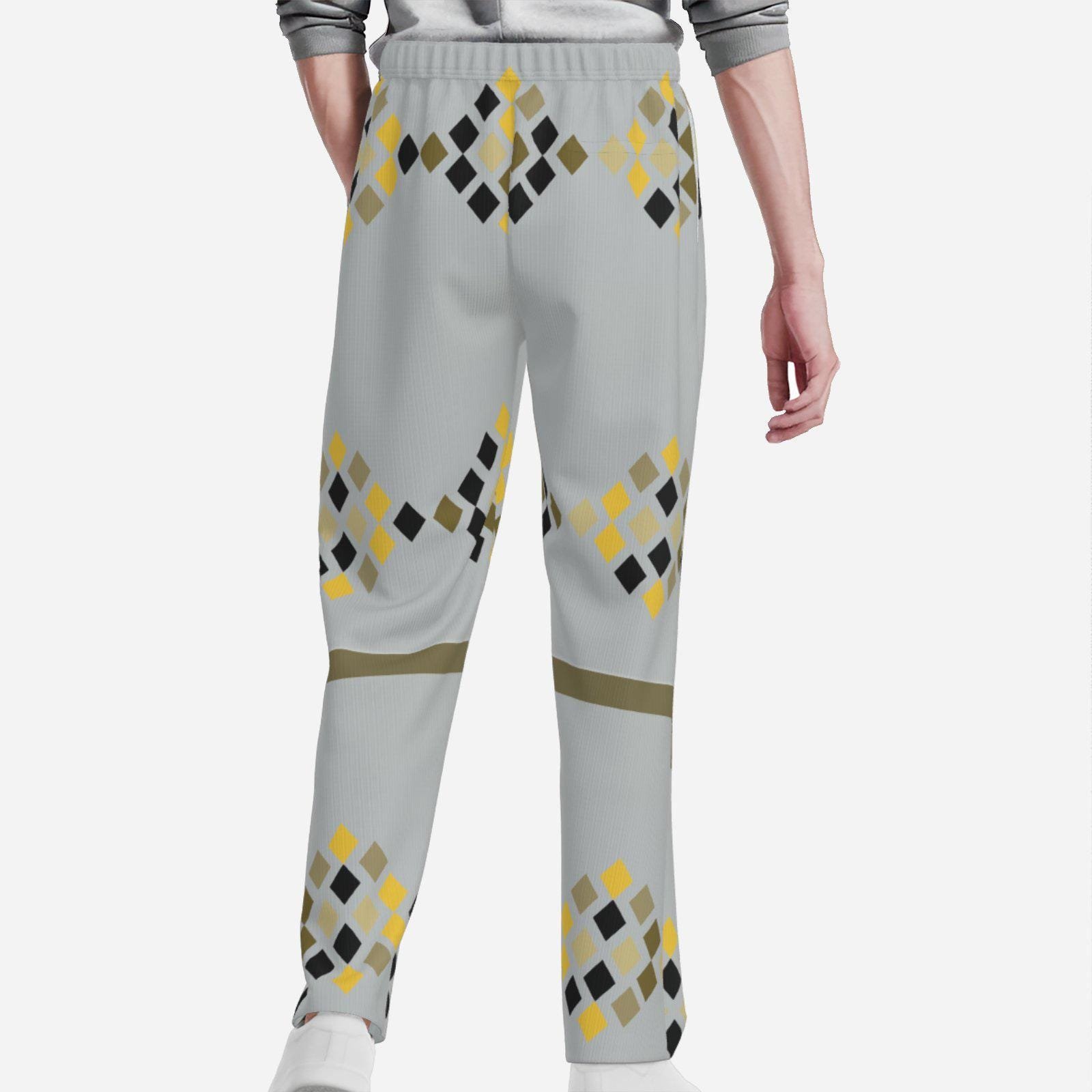 Men's Classic-Fit Pants with One Pocket ZEBELLZ Design: Grey Constallations - Image 2