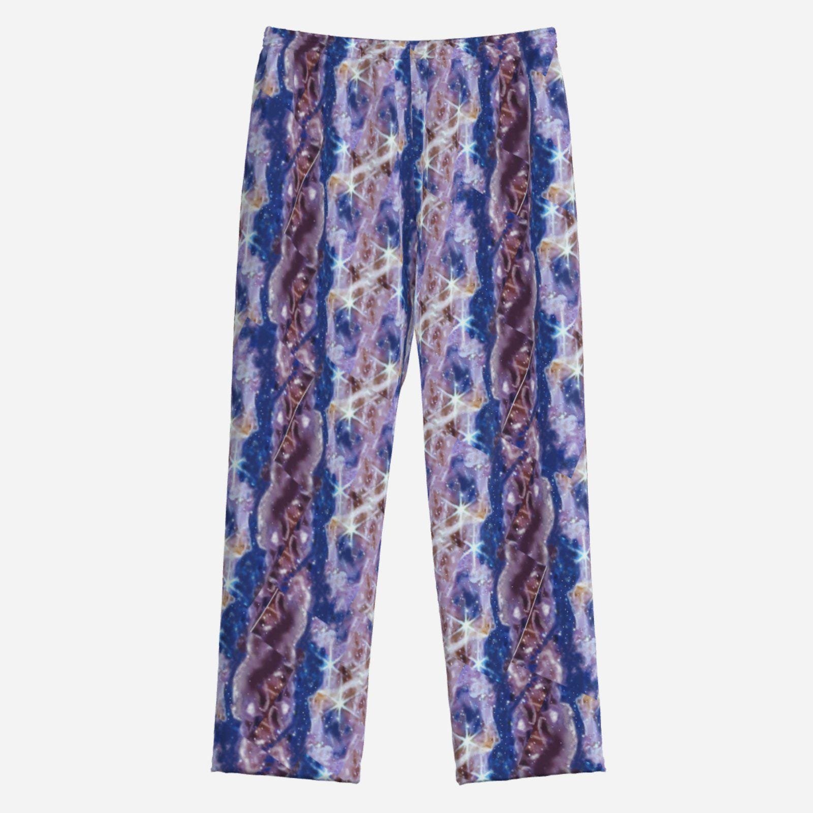 Art Pajama Set | Soft Button-Down | Loungewear | Zebellz Purple Galaxy Collection | Sleepwear - Image 3
