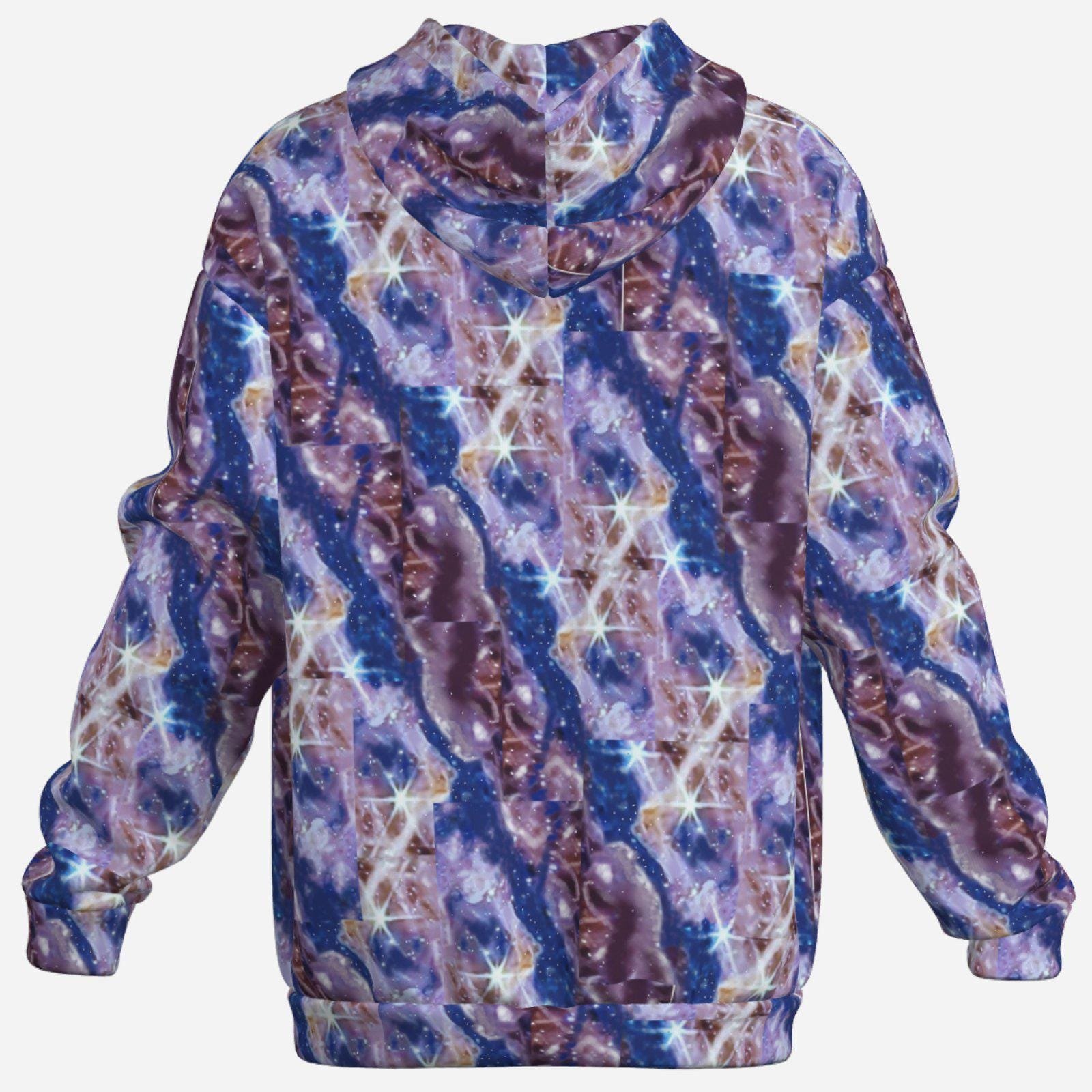 Men's Hoodie with Pocket-Air Layer | Zebellz Purple Galaxy Collection | 200 GSM - Image 5
