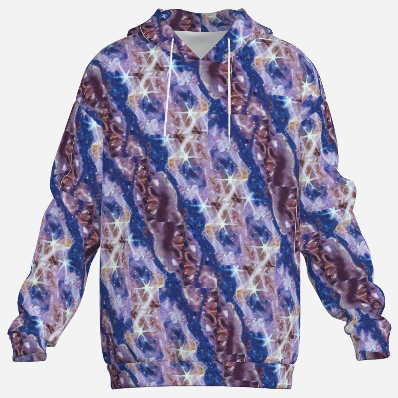 Men's Hoodie with Pocket-Air Layer | Zebellz Purple Galaxy Collection | 200 GSM - Image 4