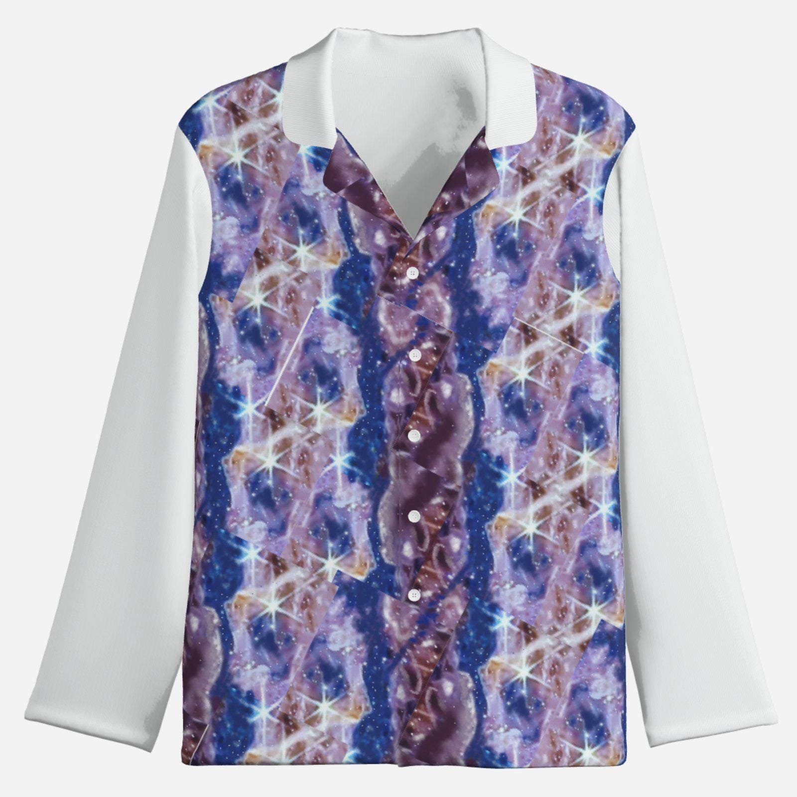 Art Pajama Set | Soft Button-Down | Loungewear | Zebellz Purple Galaxy Collection | Sleepwear - Image 2