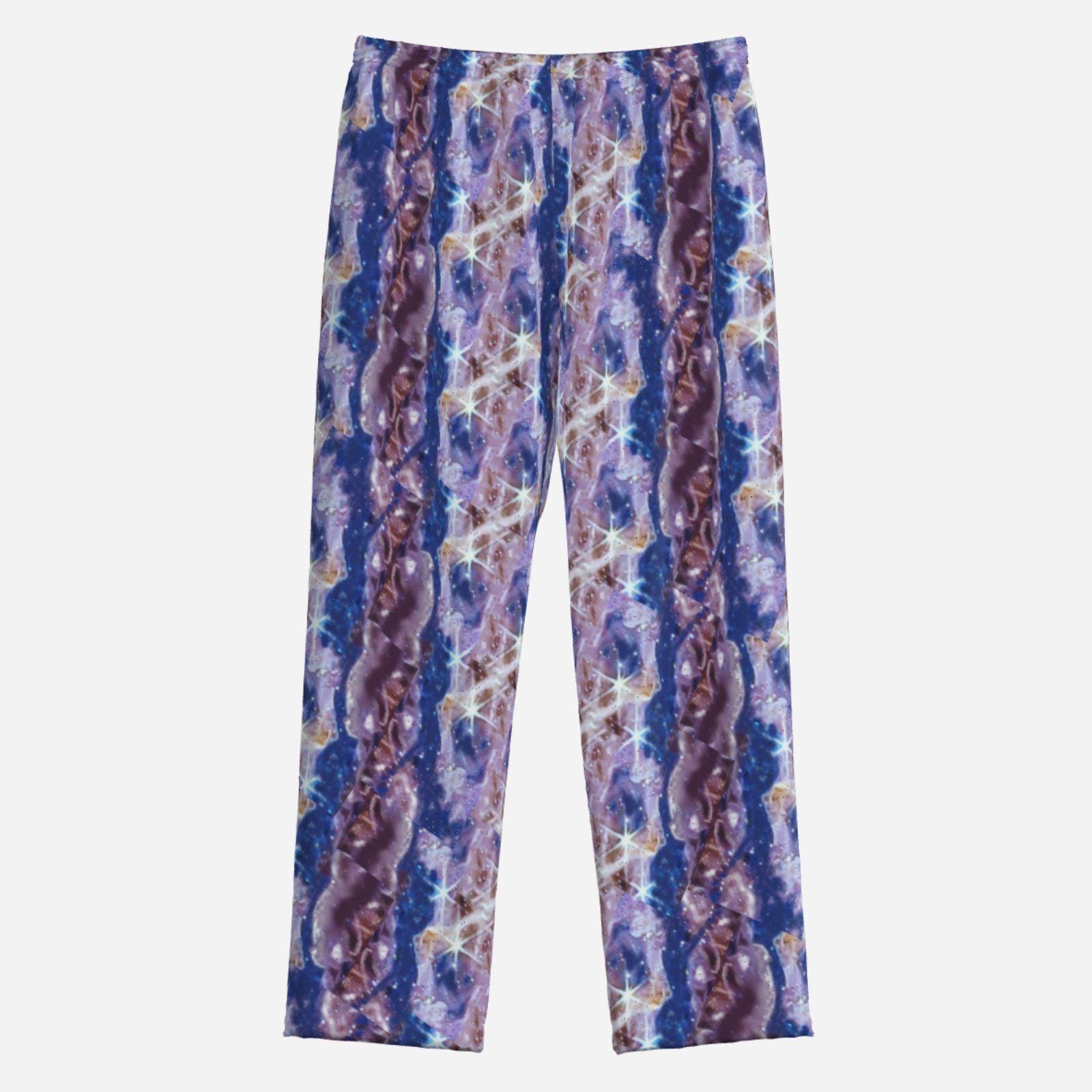 Art Pajama Set | Soft Button-Down | Loungewear | Zebellz Purple Galaxy Collection | Sleepwear - Image 5
