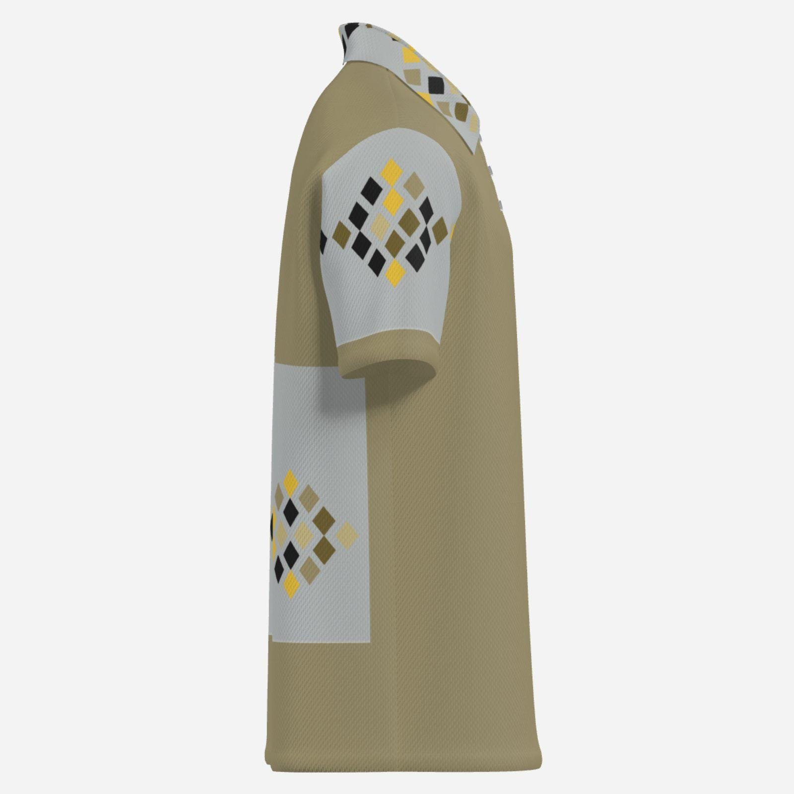 Men's Causal Polo Shirt Golf Jersey-Mi Tong Mesh 140 GSM ZEBELLZ Design: Grey Constallations - Image 4