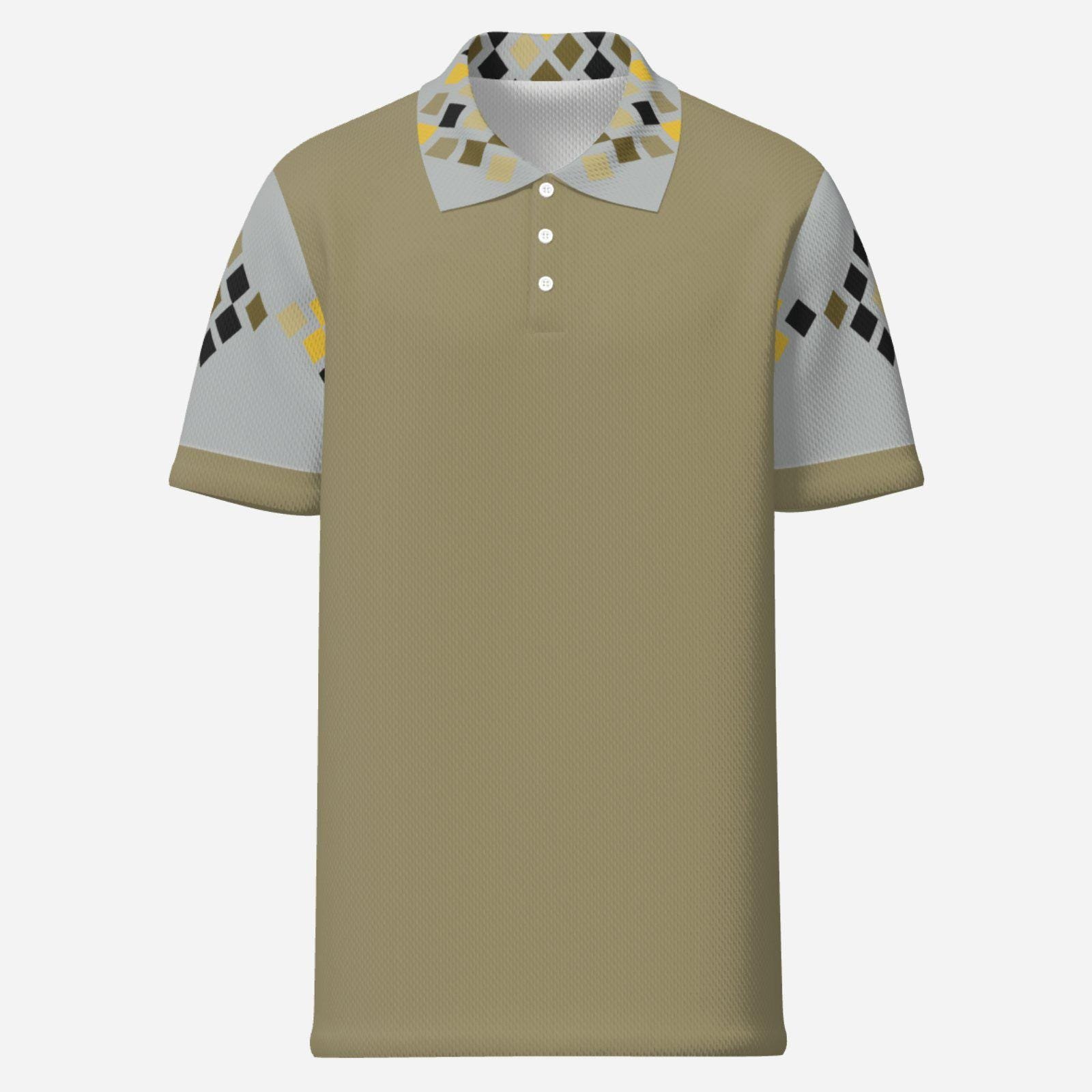 Men's Causal Polo Shirt Golf Jersey-Mi Tong Mesh 140 GSM ZEBELLZ Design: Grey Constallations