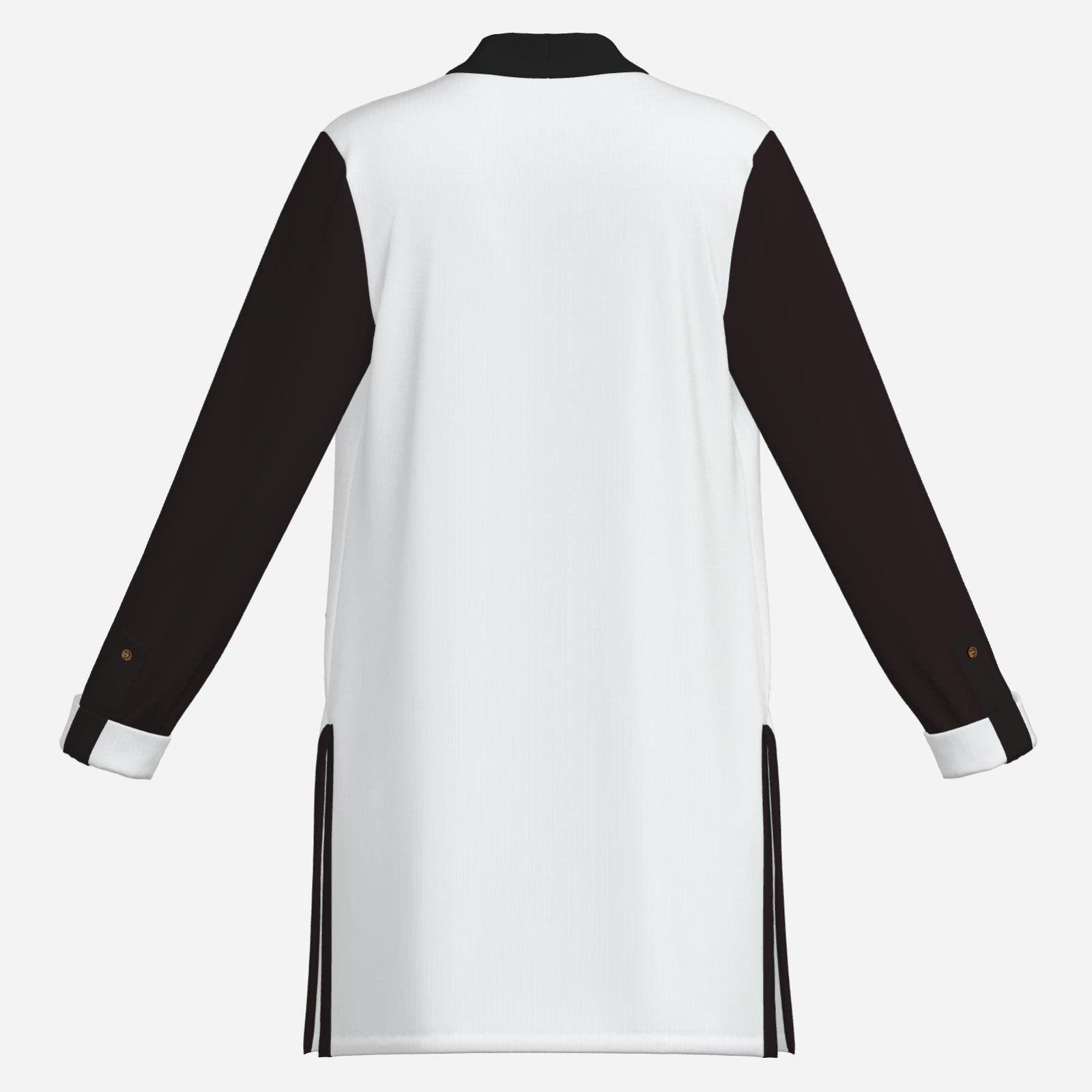 Black and White Open Front Long Cardigan Lightweight Zebellz Designs - Image 3