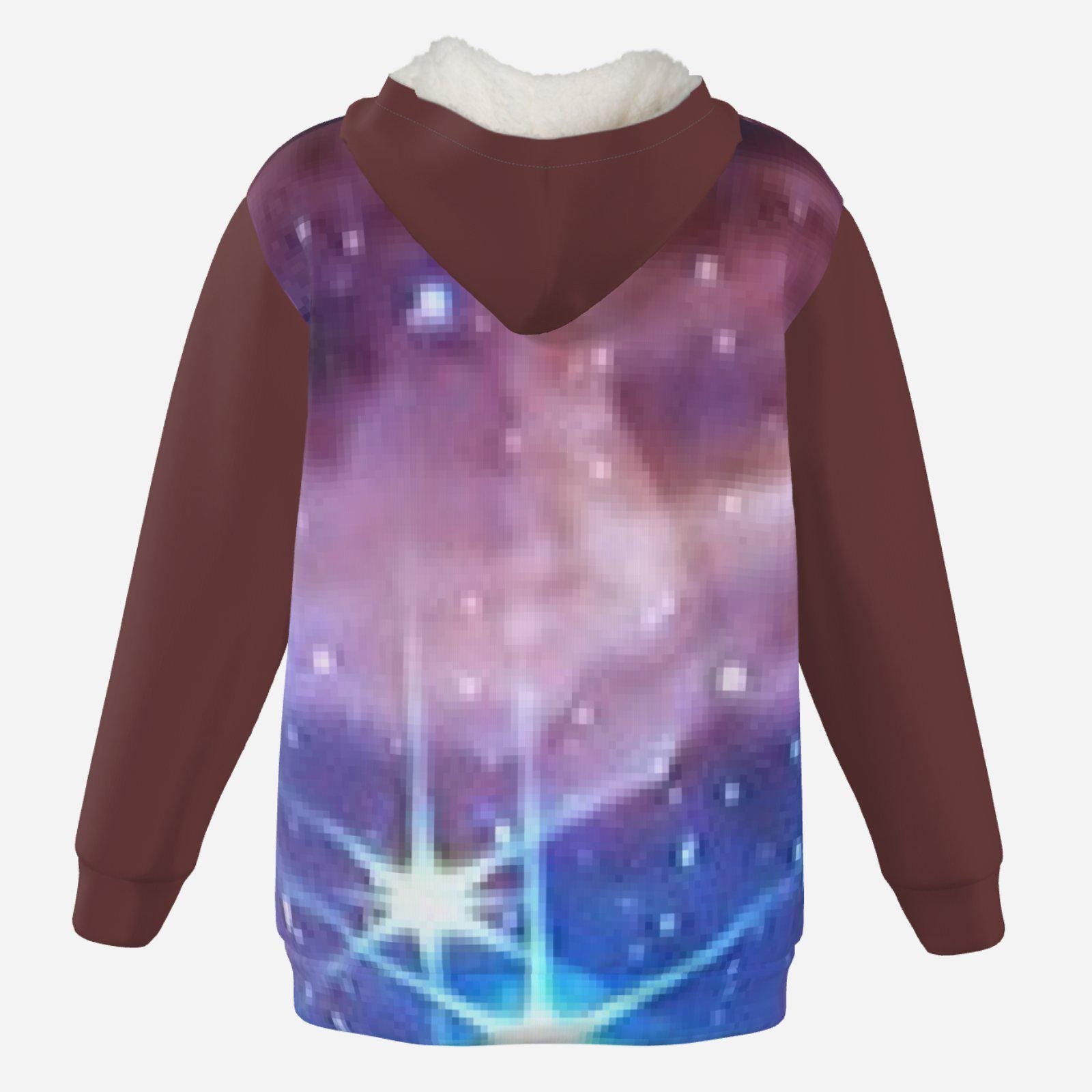 Thicken Fleece Full-Zip Hoodie Zebellz Design: Sworling Galaxy - Image 2