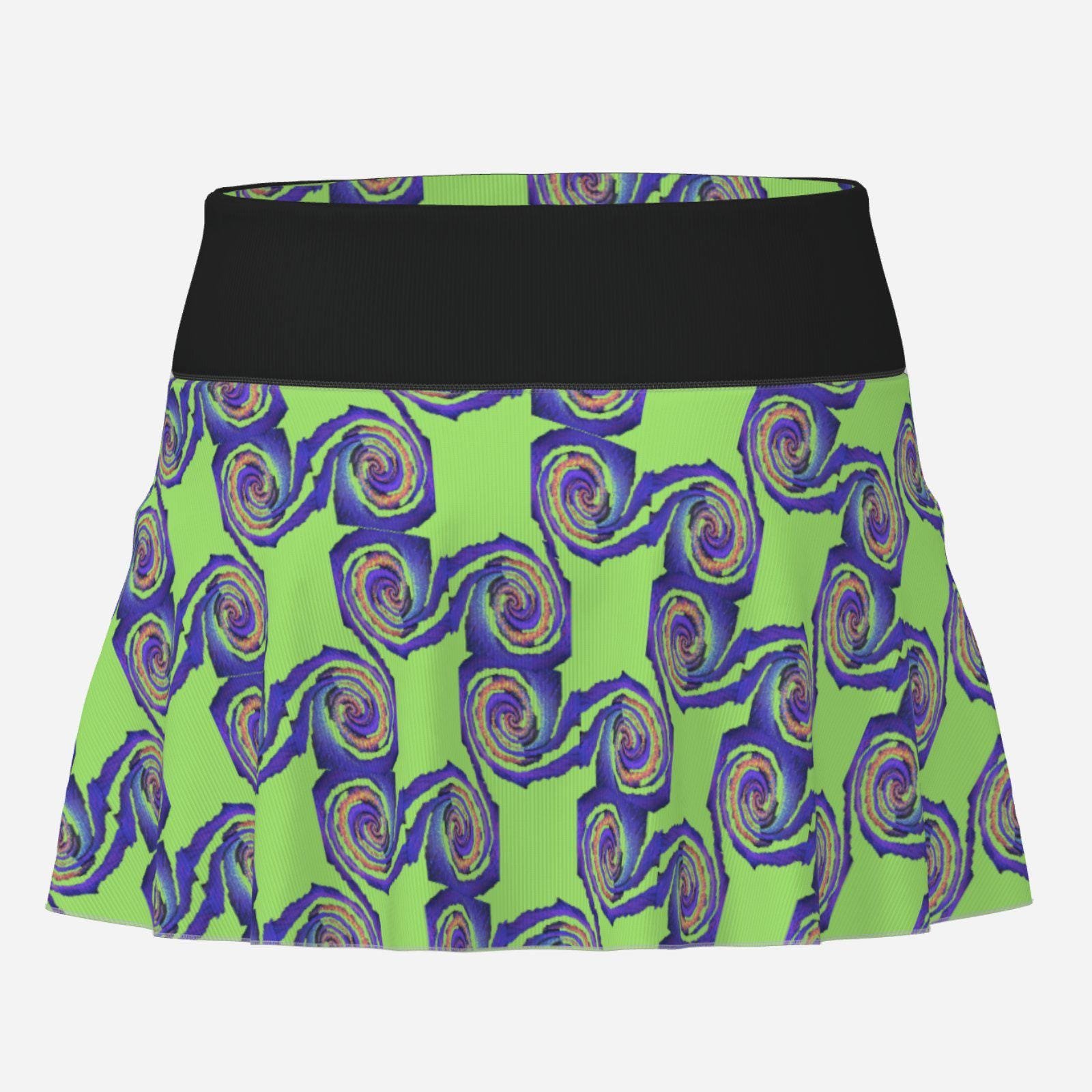 Tennis Skirt: High-Rise Polyester Pocket Skort | Zebellz Black Hole Collection Mint and Black - Image 5