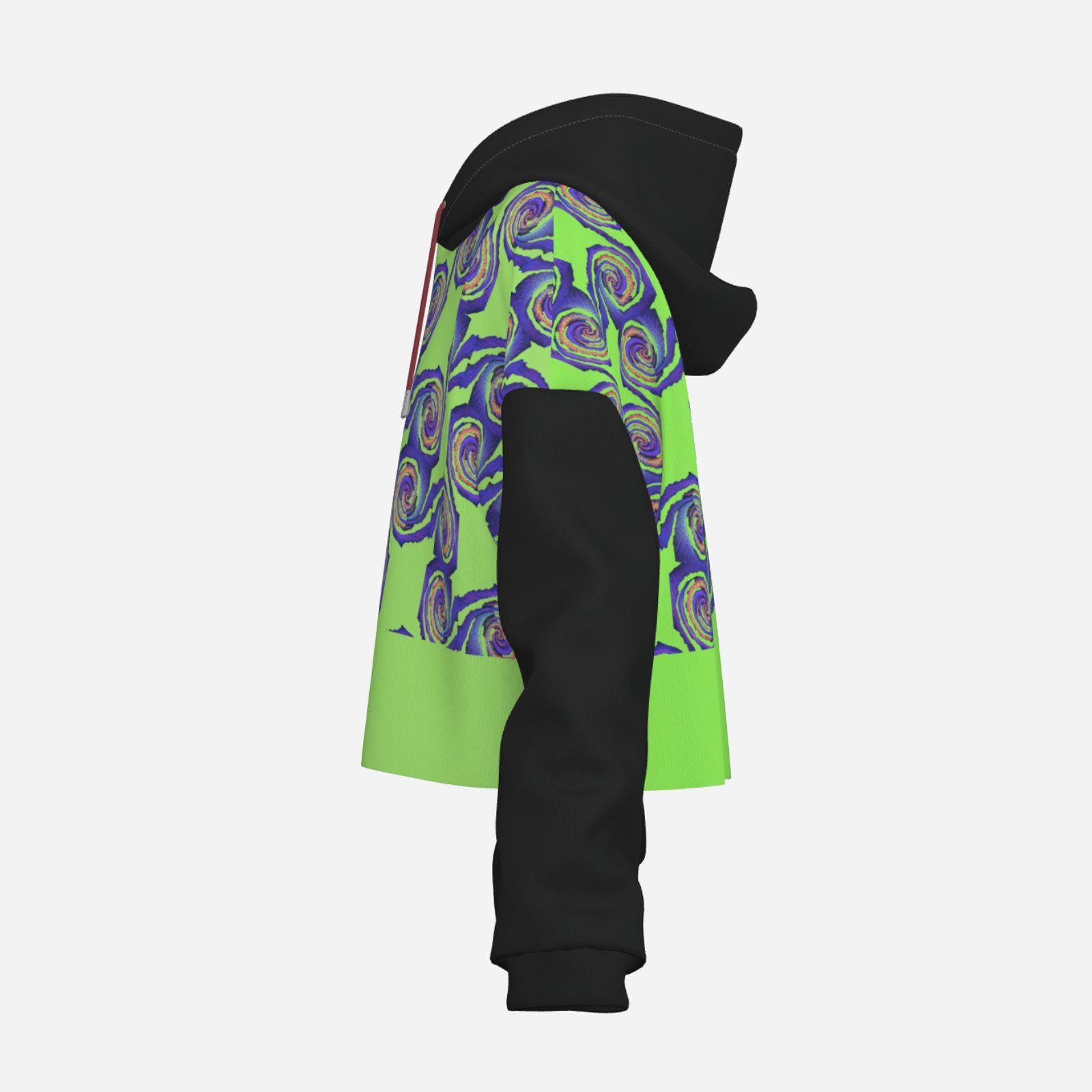 High-Elastic Crop Top Hoodie | Zebellz Black Hole Collection - Image 9