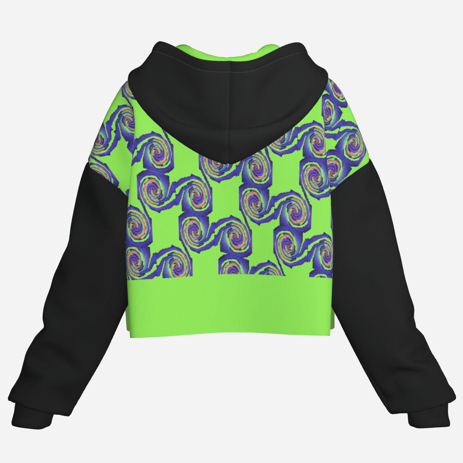 High-Elastic Crop Top Hoodie | Zebellz Black Hole Collection - Image 2