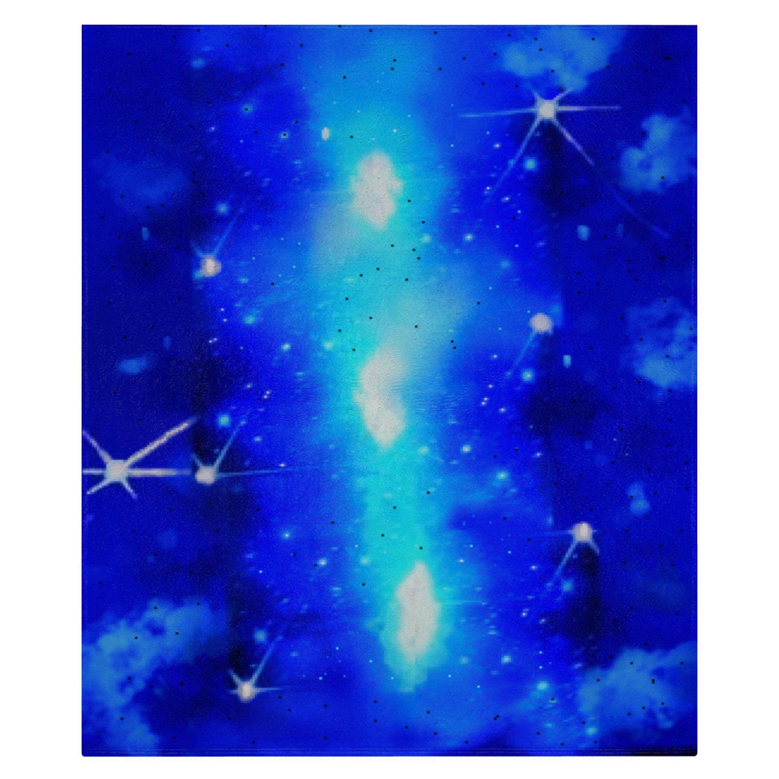 Double Layer Flannel Blanket Cozy & Fluffy Zebellz Design: Blue Galaxy - Image 4