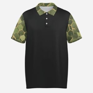 Men's Polo Shirt Soft & Quick Dry ZEBELLZ Design: Dark-Green Planets