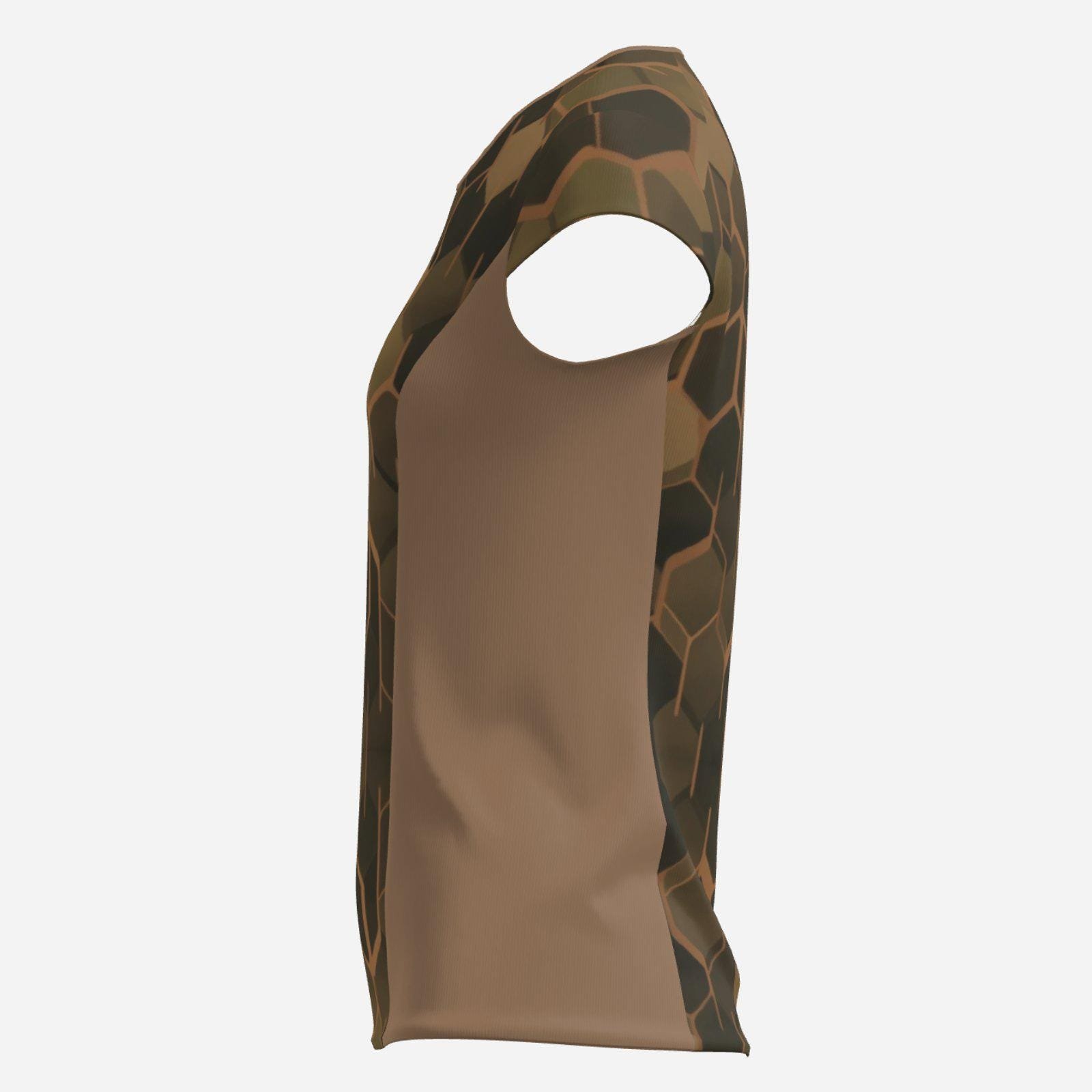 Workout T-Shirt Half Open Sleeve Cooling Quick Dry ZEBELLZ Design: Green Planet UPF50+ - Image 5