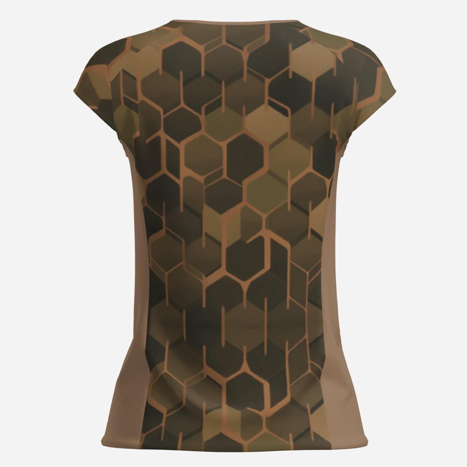 Workout T-Shirt Half Open Sleeve Cooling Quick Dry ZEBELLZ Design: Green Planet UPF50+ - Image 2