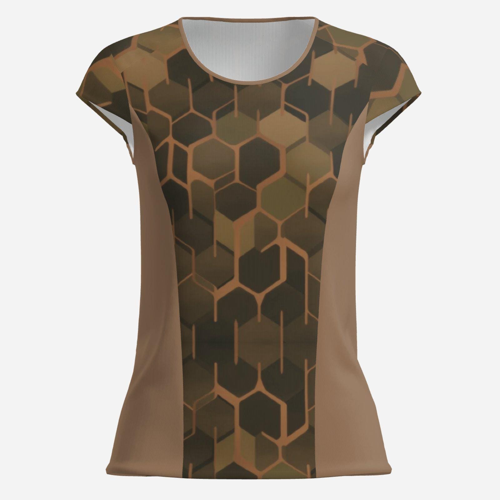 Workout T-Shirt Half Open Sleeve Cooling Quick Dry ZEBELLZ Design: Green Planet UPF50+