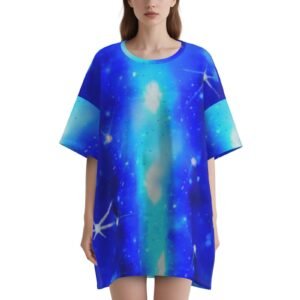All-Over Print Women's Oversized Sleepshirt Batwing Nightshirt