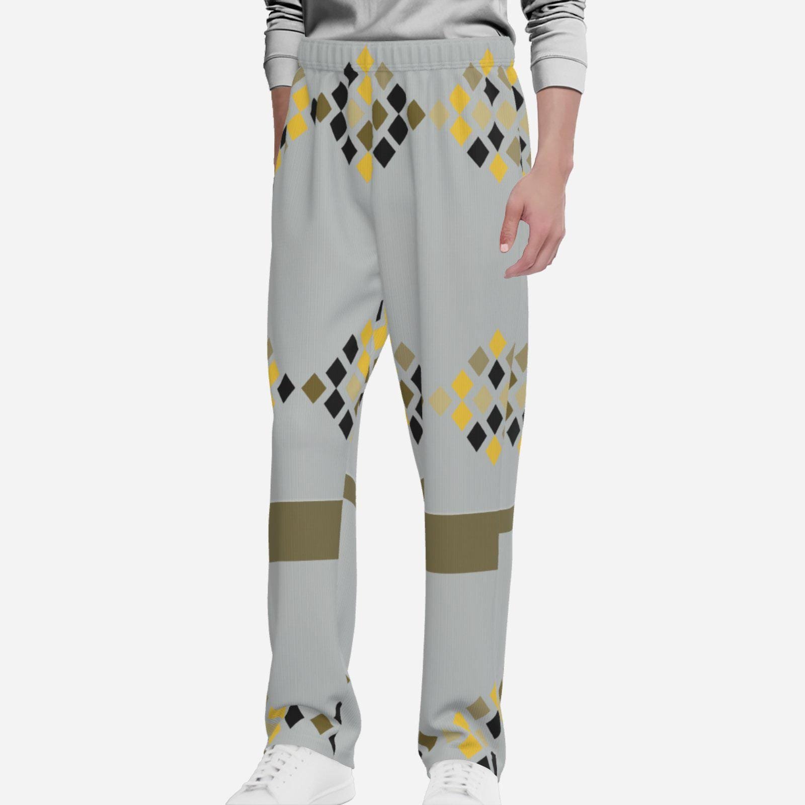 Men's Classic-Fit Pants with One Pocket ZEBELLZ Design: Grey Constallations