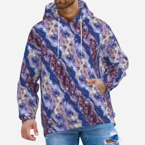 Men's Hoodie with Pocket-Air Layer | Zebellz Purple Galaxy Collection | 200 GSM