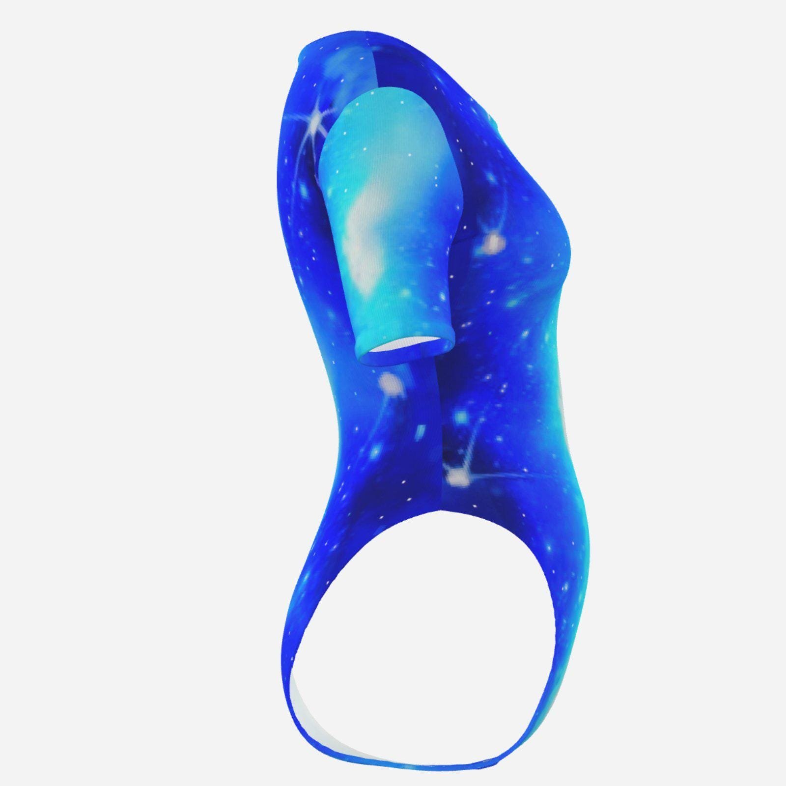 One-Piece Swimsuit-Milk Silk | ZEBELLZ Collection: Blue Galaxy | 180 GSM - Image 4