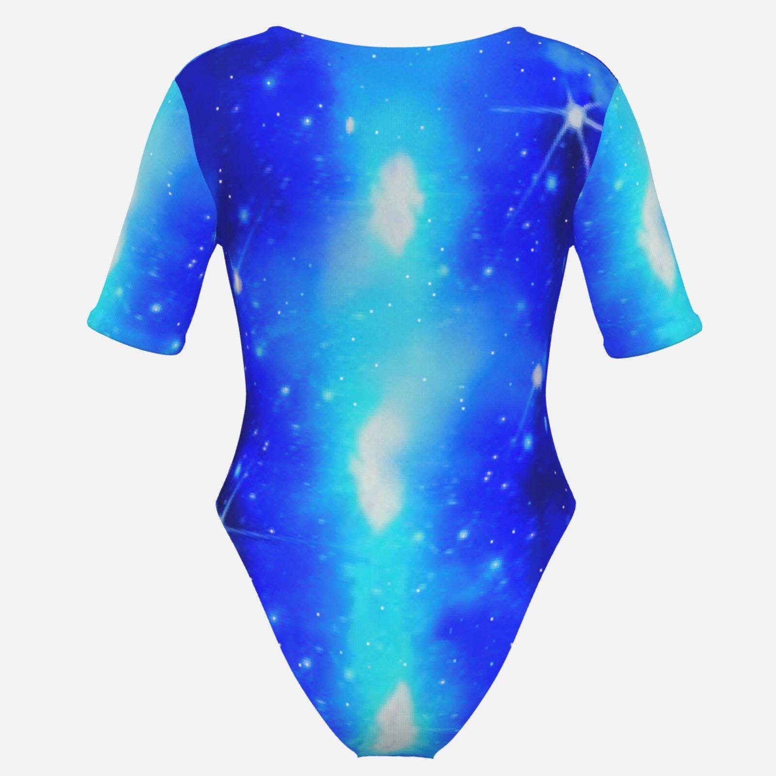 One-Piece Swimsuit-Milk Silk | ZEBELLZ Collection: Blue Galaxy | 180 GSM - Image 2
