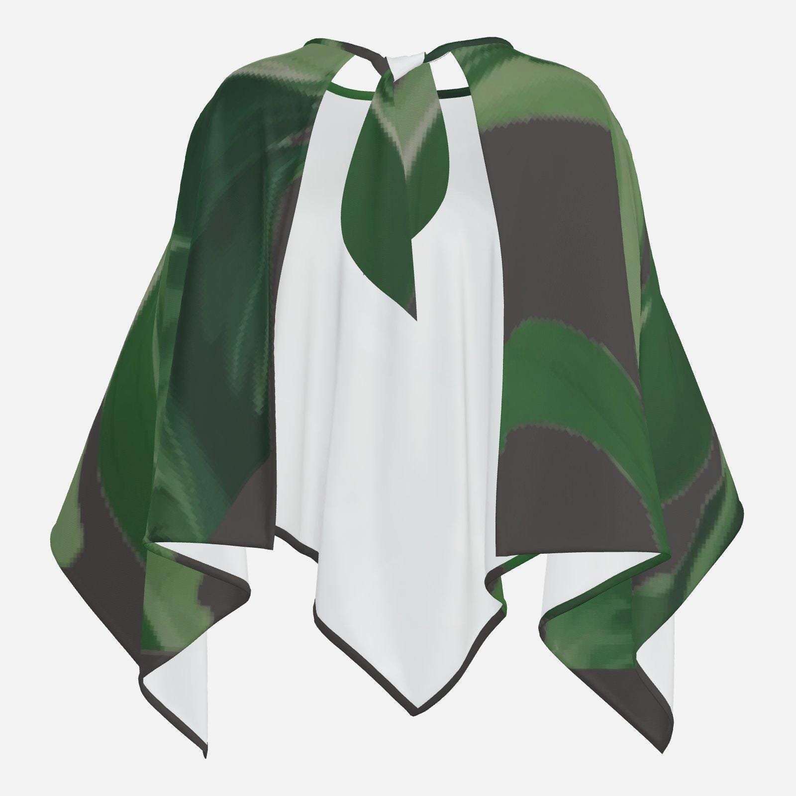 Women's Silk Feeling Open Back Poncho Cape Wrap Shawl 24 ? 20.8 Inches - Image 7