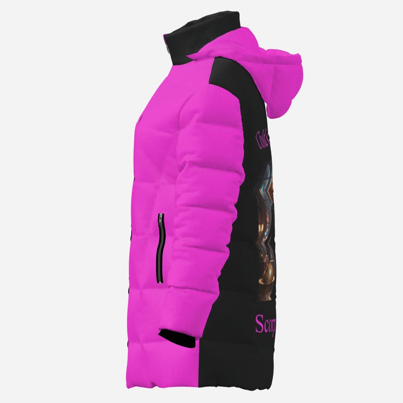 Scorpio Zodiac Puffer Jacket | Afrocentric Art & Black Girl Magic | Authentic Zebellz Art Brand Outerwear - Image 7